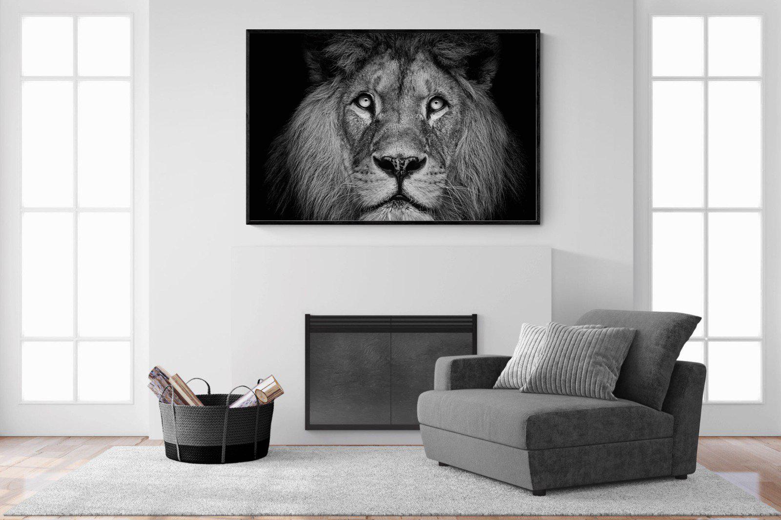 King of the Jungle-Wall_Art-150 x 100cm-Mounted Canvas-Black-Pixalot
