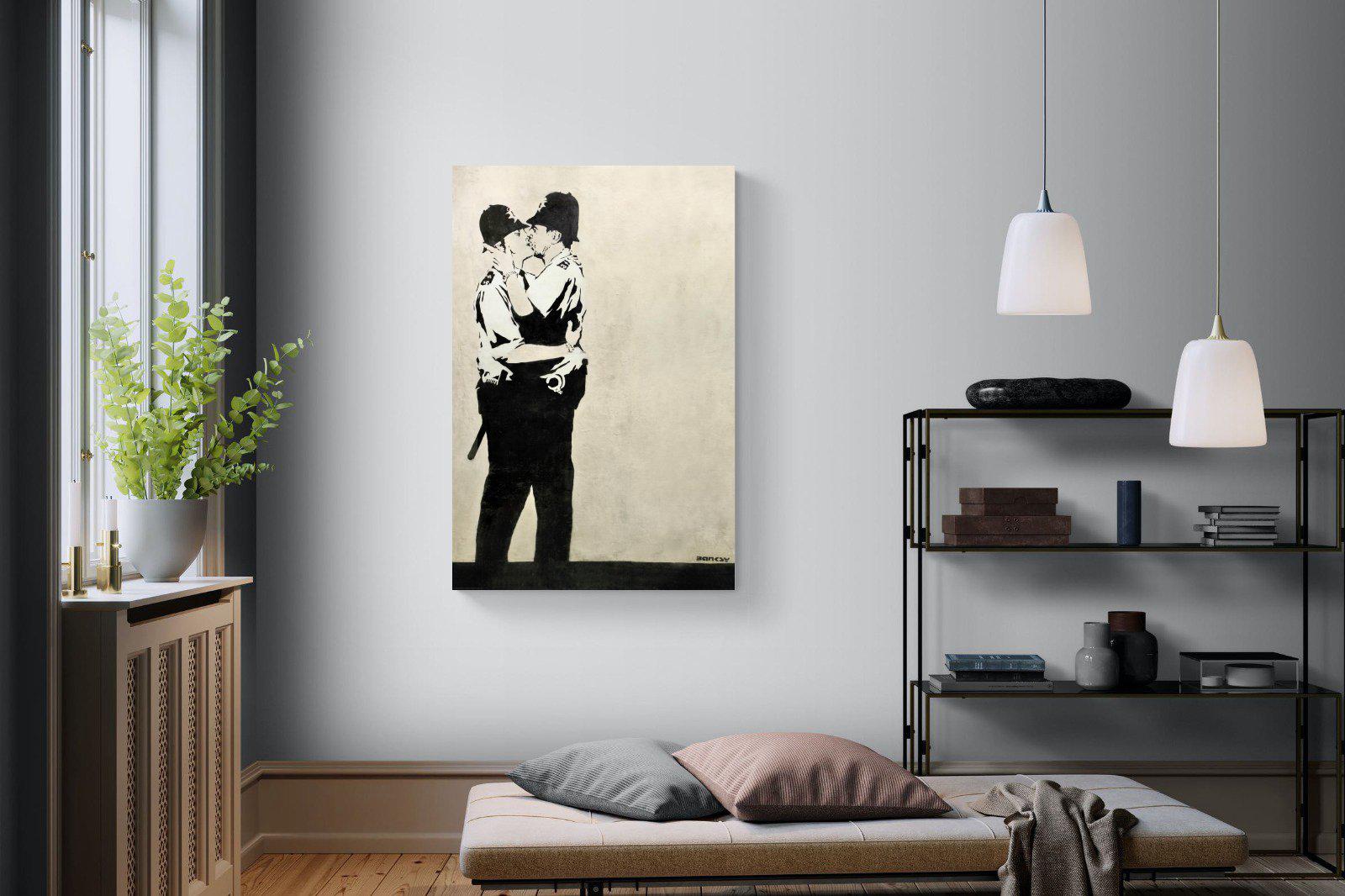 Kissing Coppers-Wall_Art-100 x 150cm-Mounted Canvas-No Frame-Pixalot