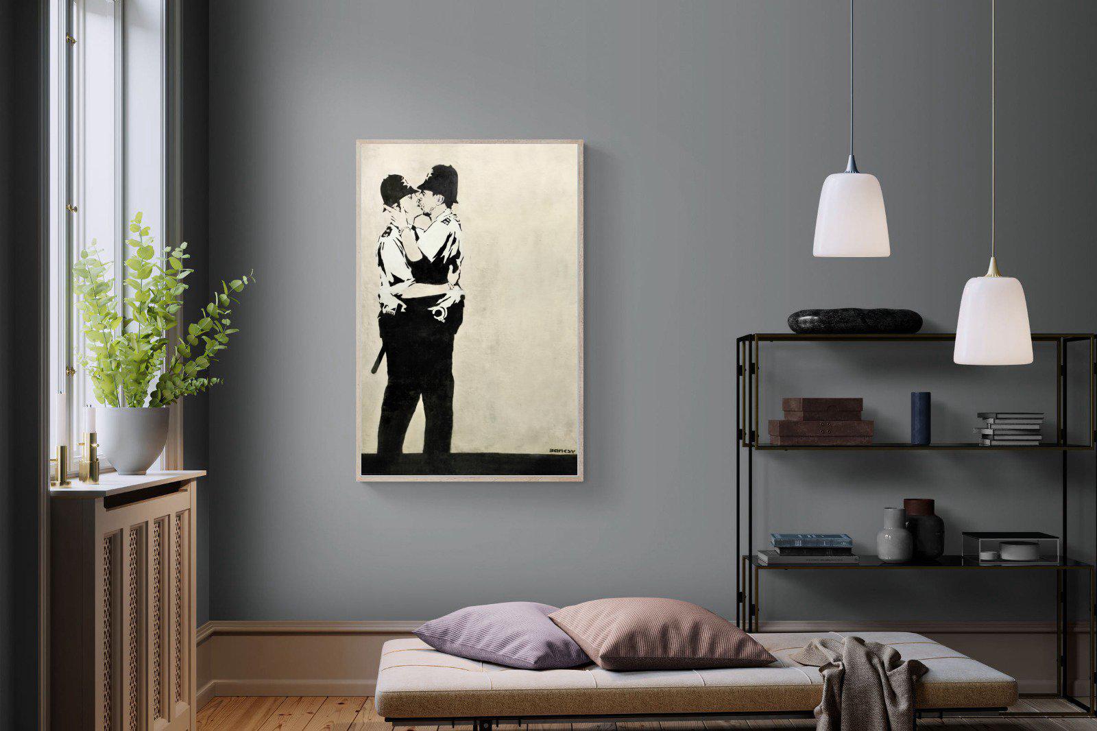 Kissing Coppers-Wall_Art-100 x 150cm-Mounted Canvas-Wood-Pixalot