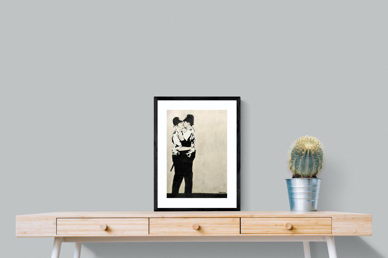 Kissing Coppers-Wall_Art-45 x 60cm-Framed Print-Black-Pixalot