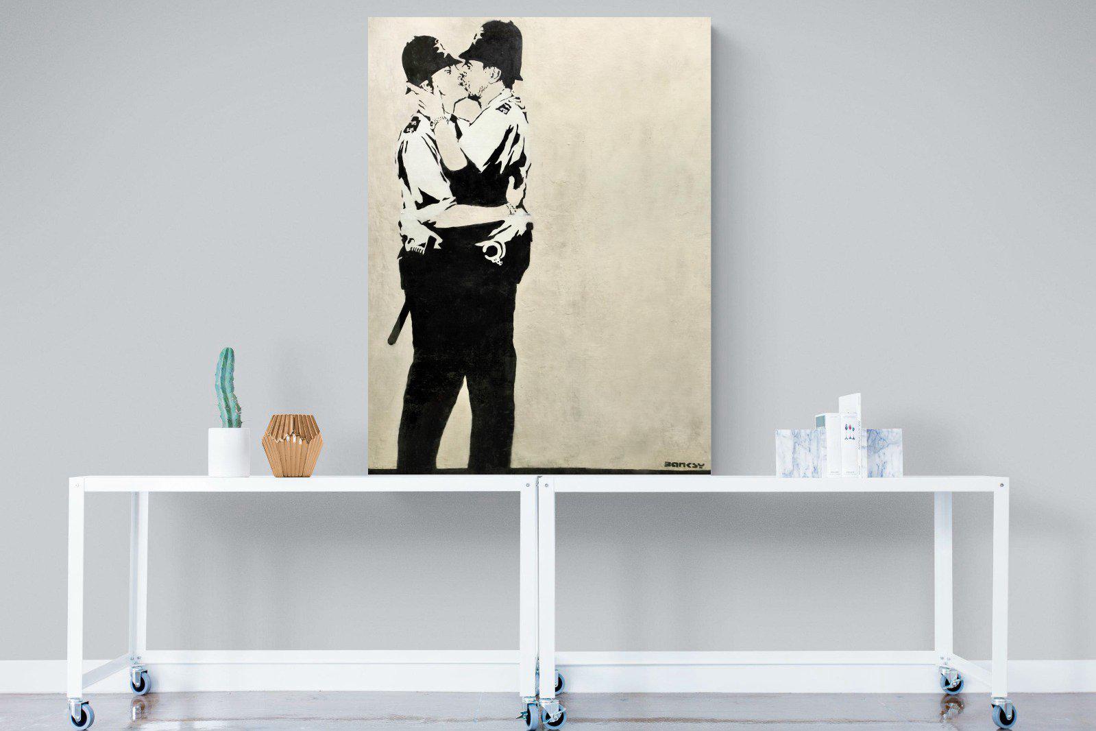 Kissing Coppers-Wall_Art-90 x 120cm-Mounted Canvas-No Frame-Pixalot