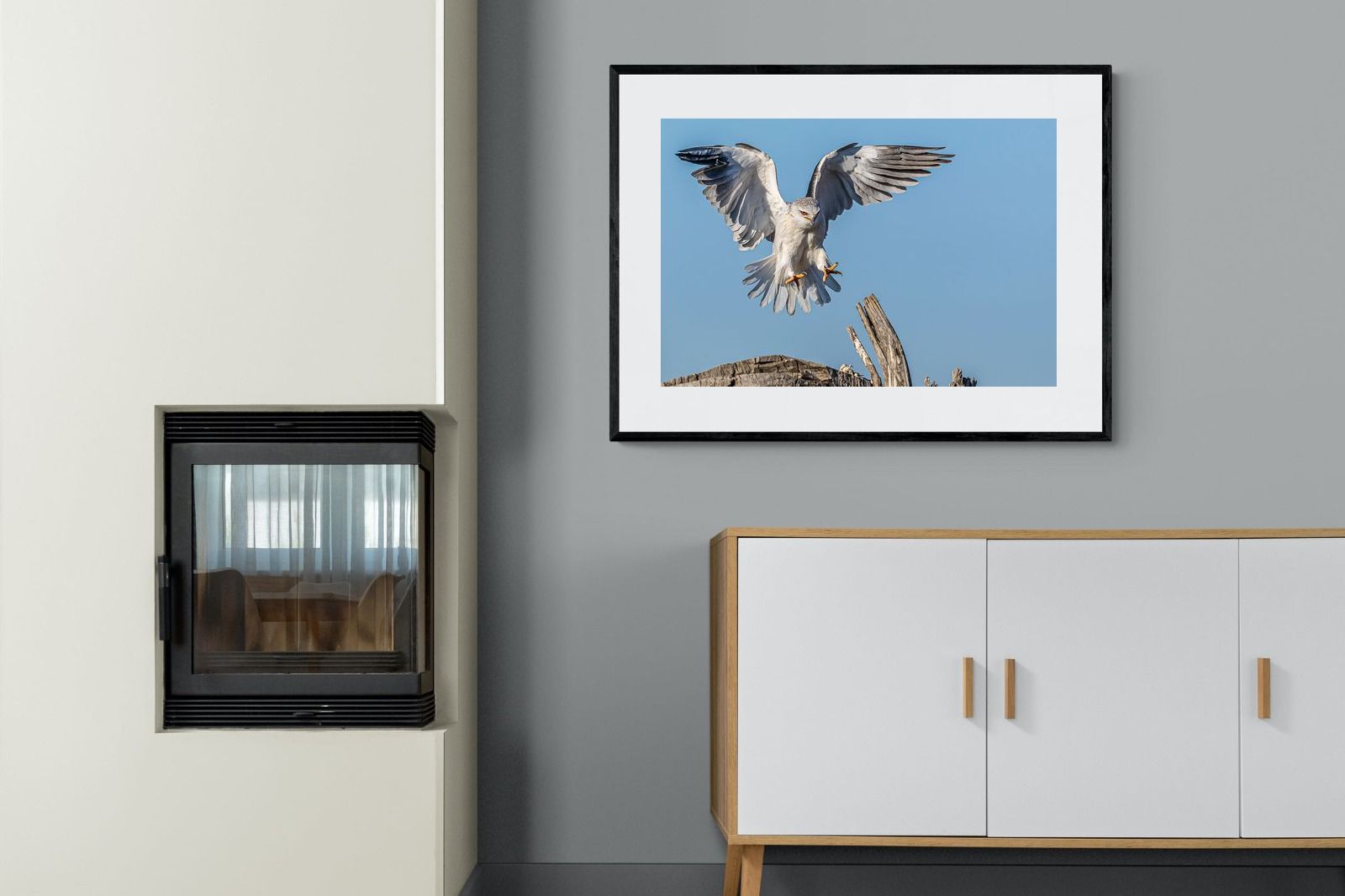 Kite-Wall_Art-100 x 75cm-Framed Print-Black-Pixalot