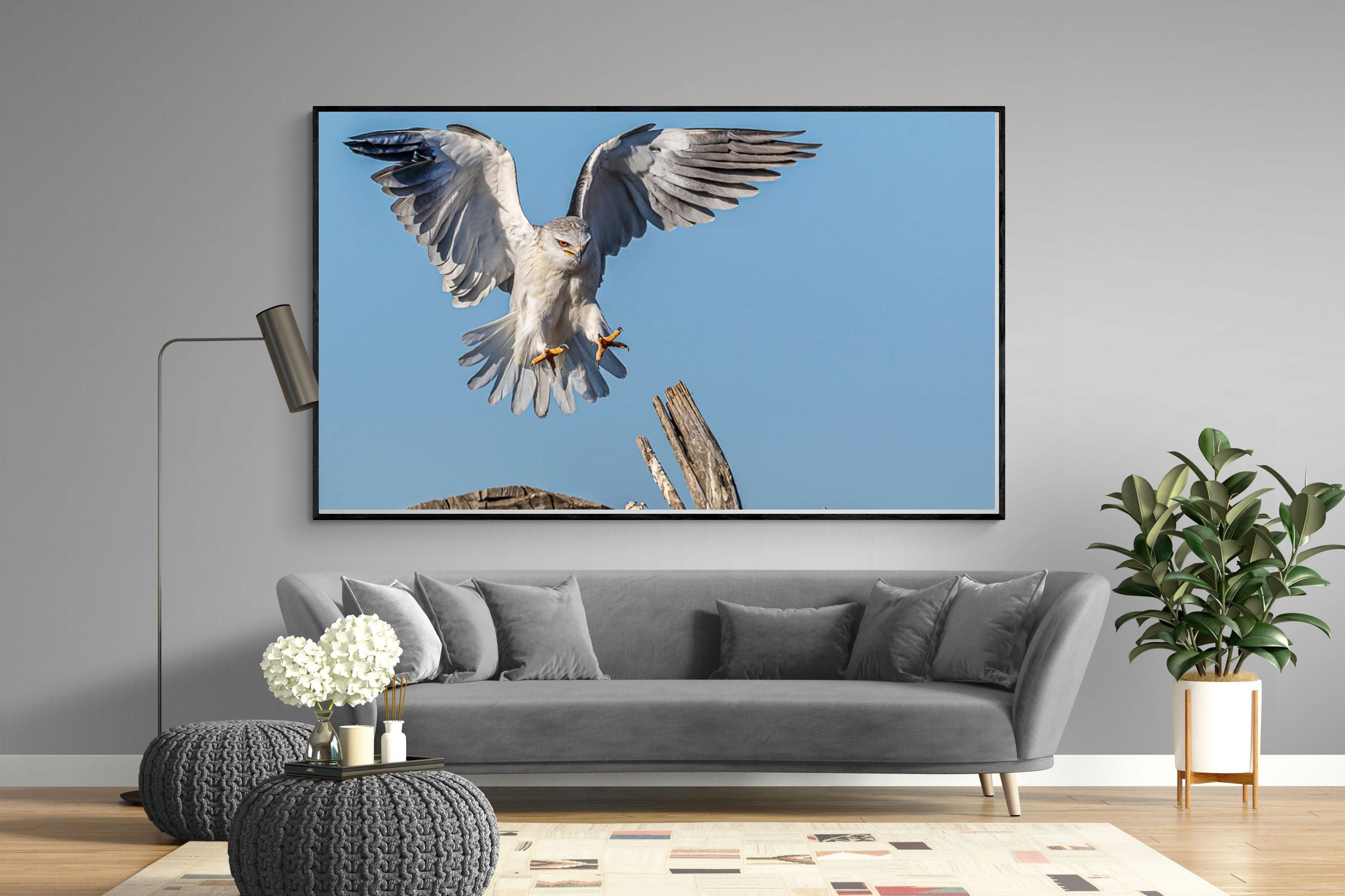 Kite-Wall_Art-220 x 130cm-Mounted Canvas-Black-Pixalot