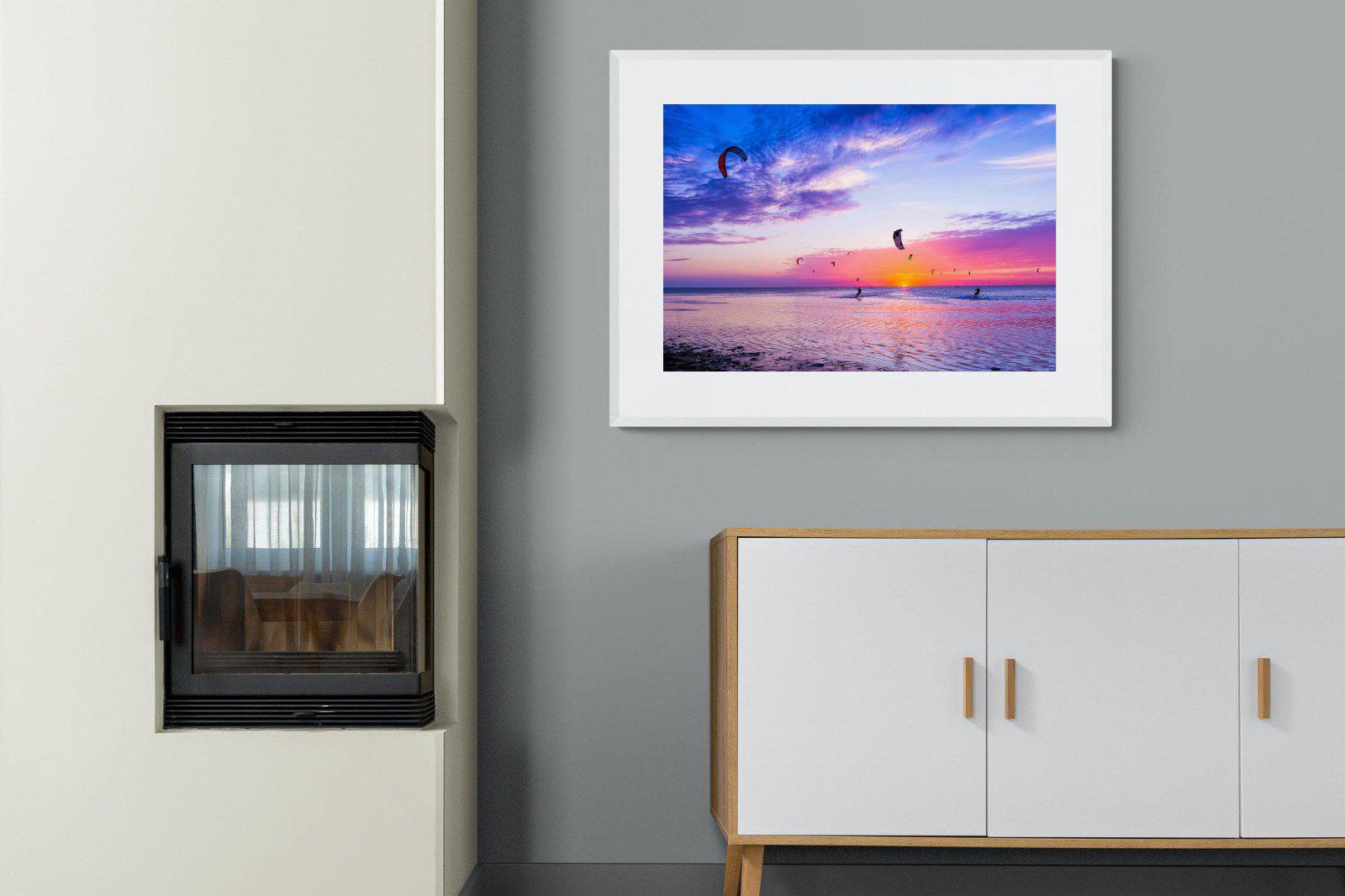 Kites & Colours-Wall_Art-100 x 75cm-Framed Print-White-Pixalot