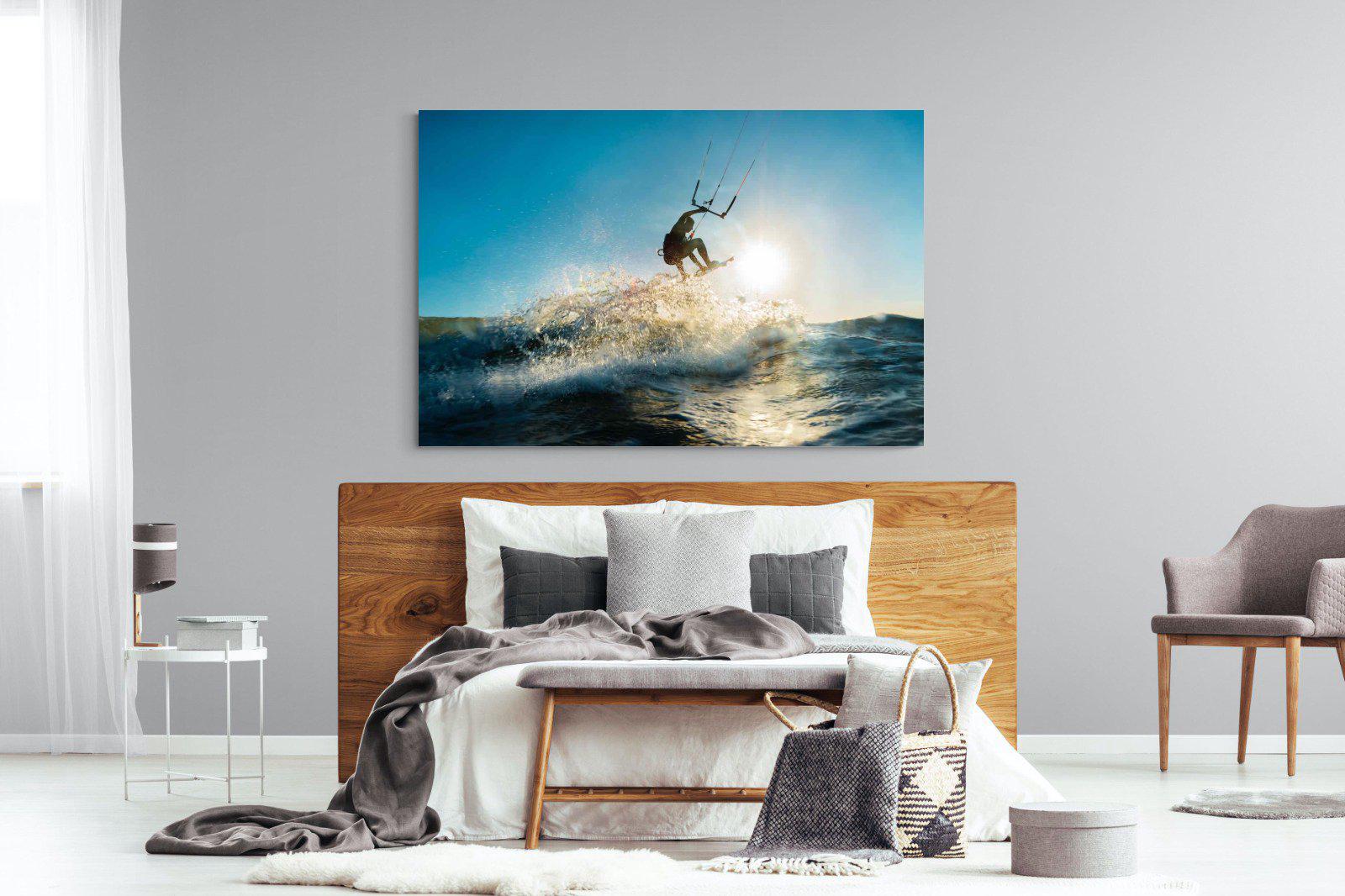 Kitesurfing-Wall_Art-150 x 100cm-Mounted Canvas-No Frame-Pixalot