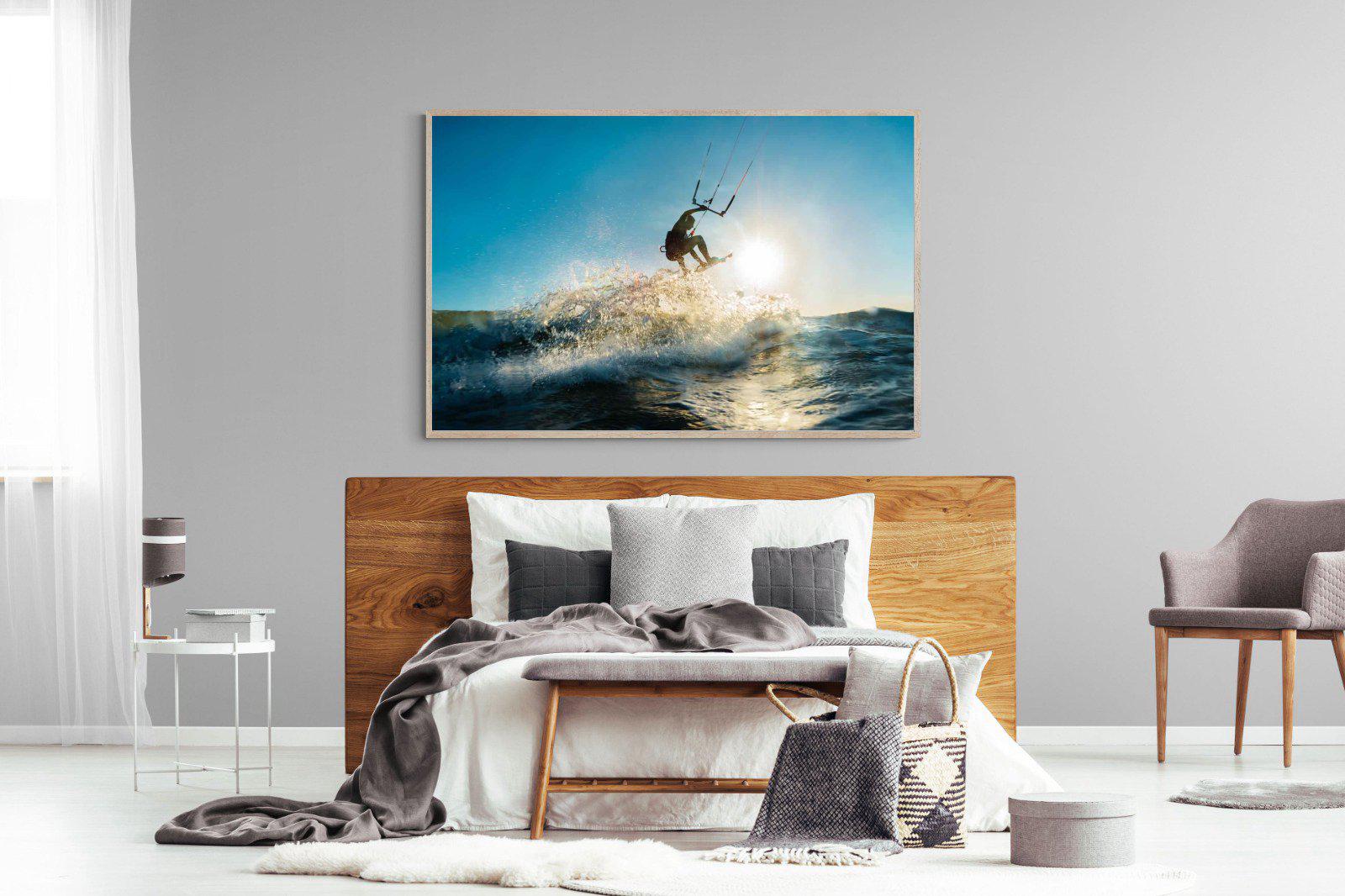 Kitesurfing-Wall_Art-150 x 100cm-Mounted Canvas-Wood-Pixalot