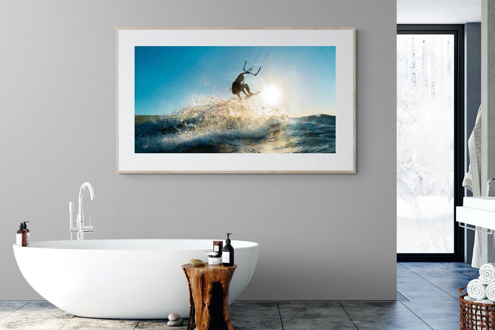 Kitesurfing-Wall_Art-180 x 110cm-Framed Print-Wood-Pixalot