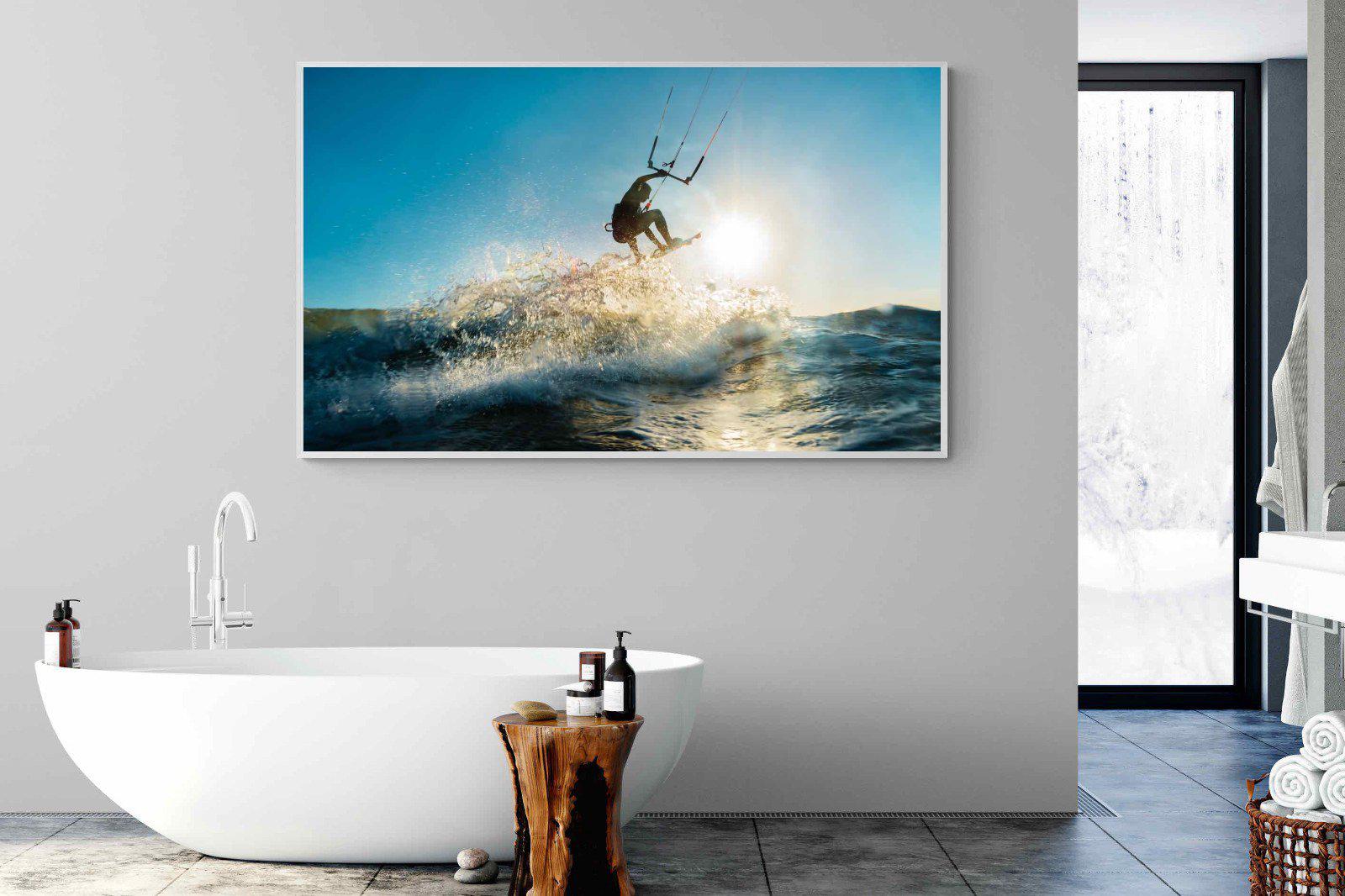 Kitesurfing-Wall_Art-180 x 110cm-Mounted Canvas-White-Pixalot