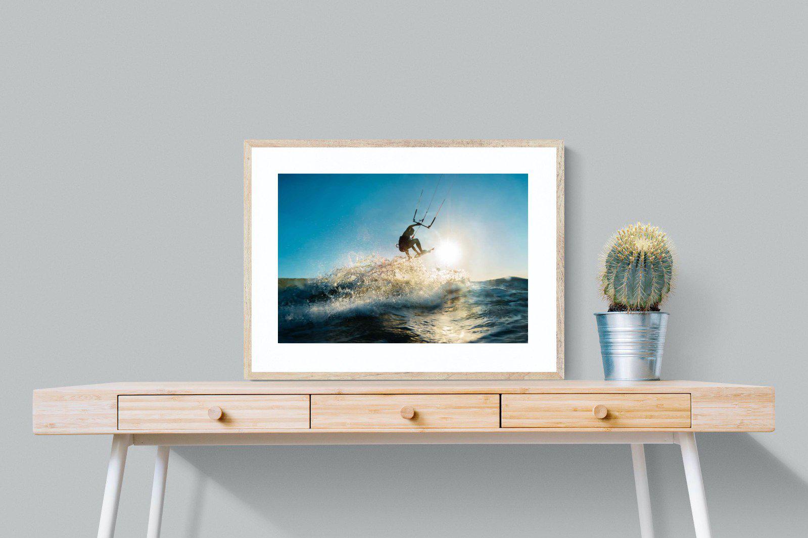Kitesurfing-Wall_Art-80 x 60cm-Framed Print-Wood-Pixalot