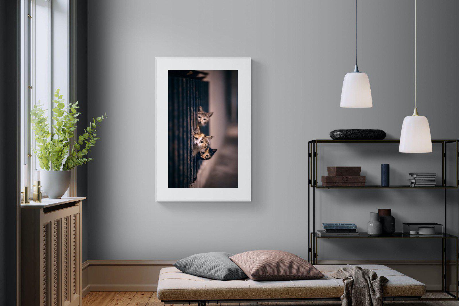 Kitten Call-Wall_Art-100 x 150cm-Framed Print-White-Pixalot