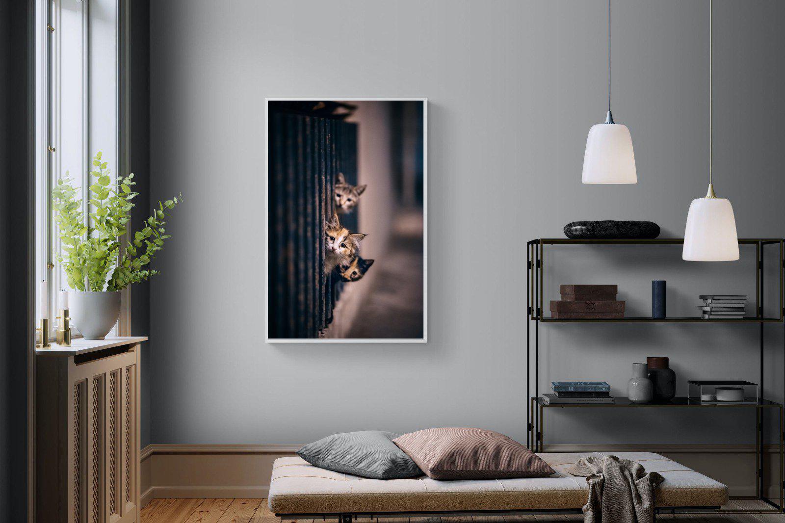Kitten Call-Wall_Art-100 x 150cm-Mounted Canvas-White-Pixalot