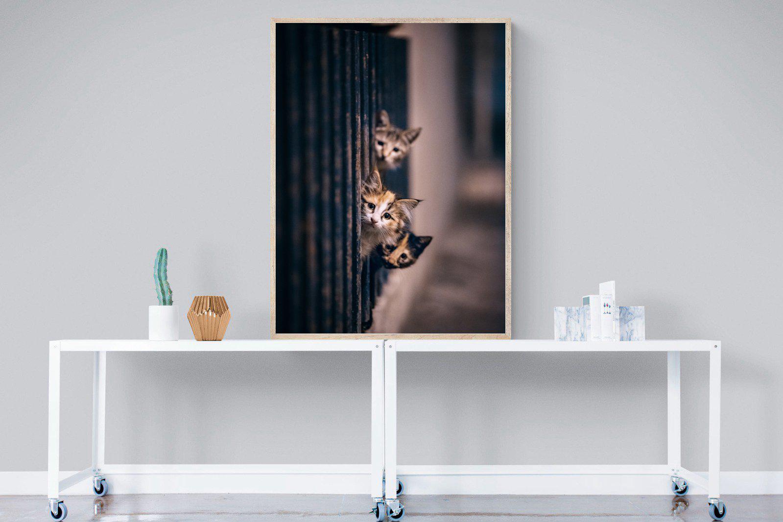 Kitten Call-Wall_Art-90 x 120cm-Mounted Canvas-Wood-Pixalot