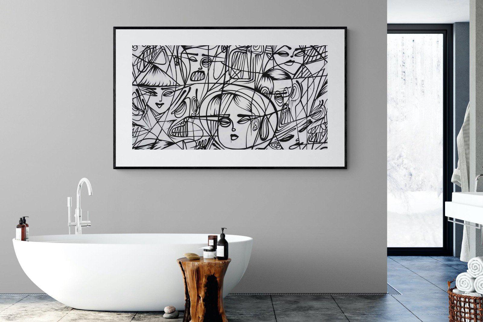 LA Street Art-Wall_Art-180 x 110cm-Framed Print-Black-Pixalot