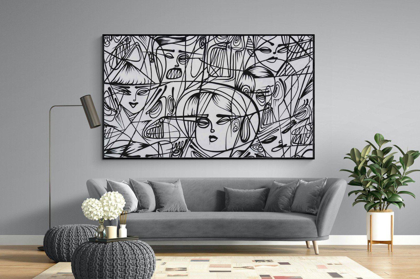 LA Street Art-Wall_Art-220 x 130cm-Mounted Canvas-Black-Pixalot