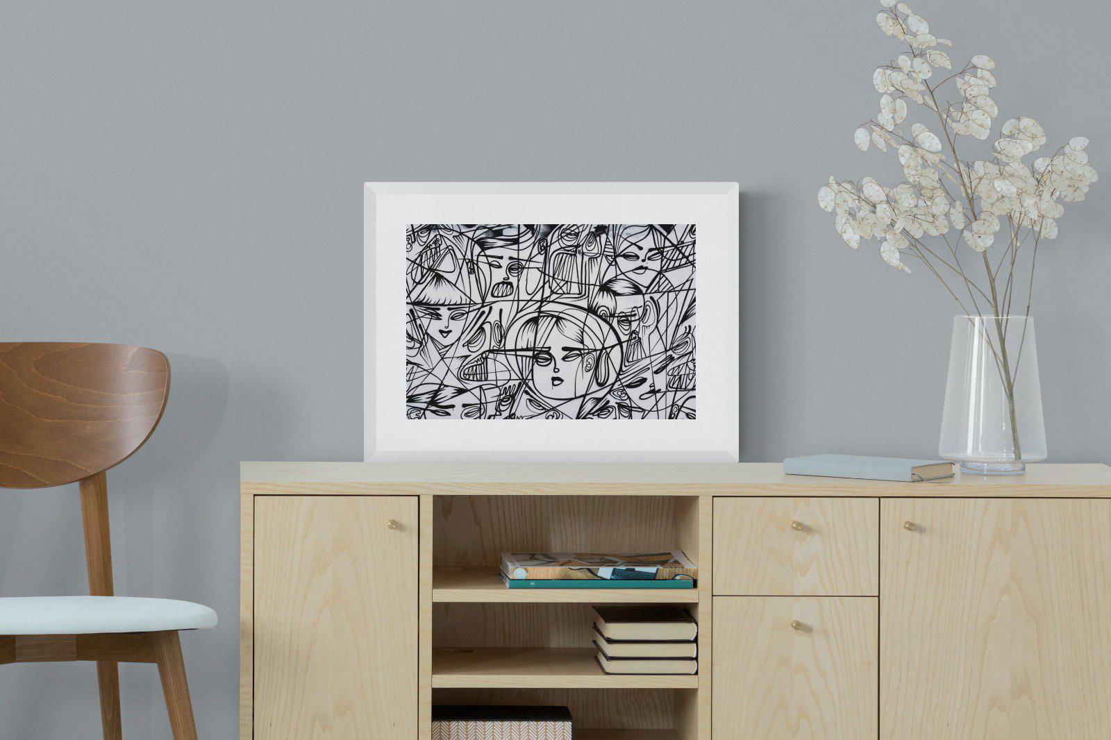LA Street Art-Wall_Art-60 x 45cm-Framed Print-White-Pixalot