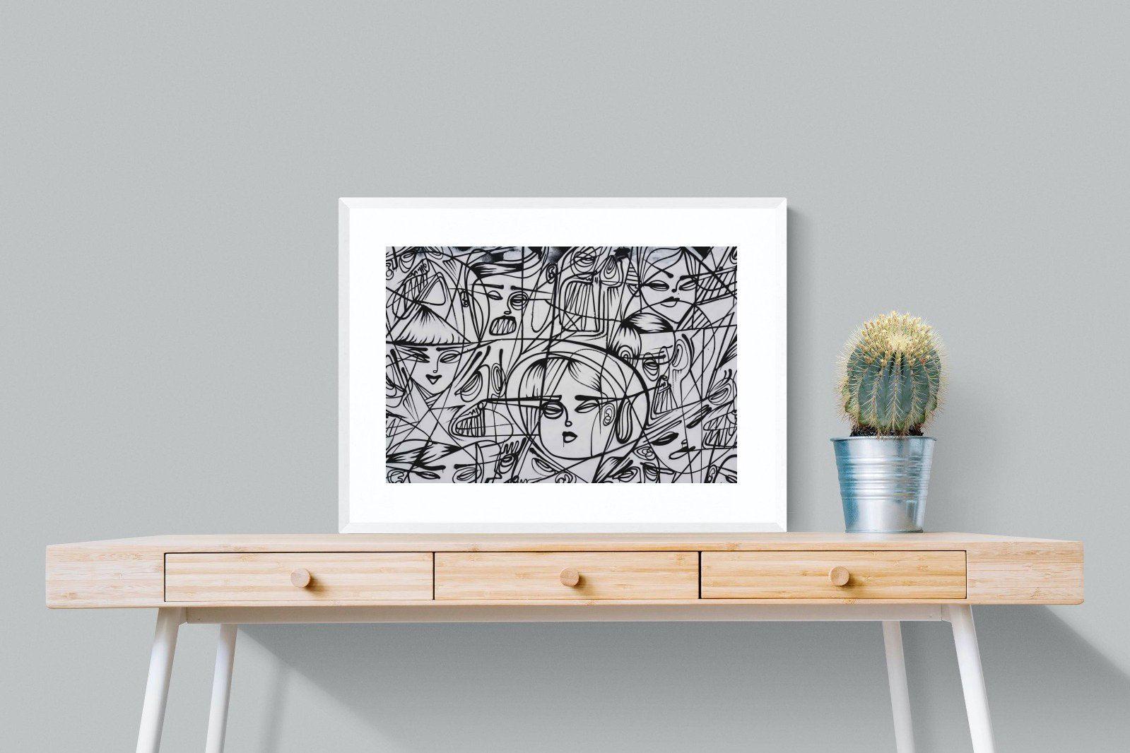 LA Street Art-Wall_Art-80 x 60cm-Framed Print-White-Pixalot