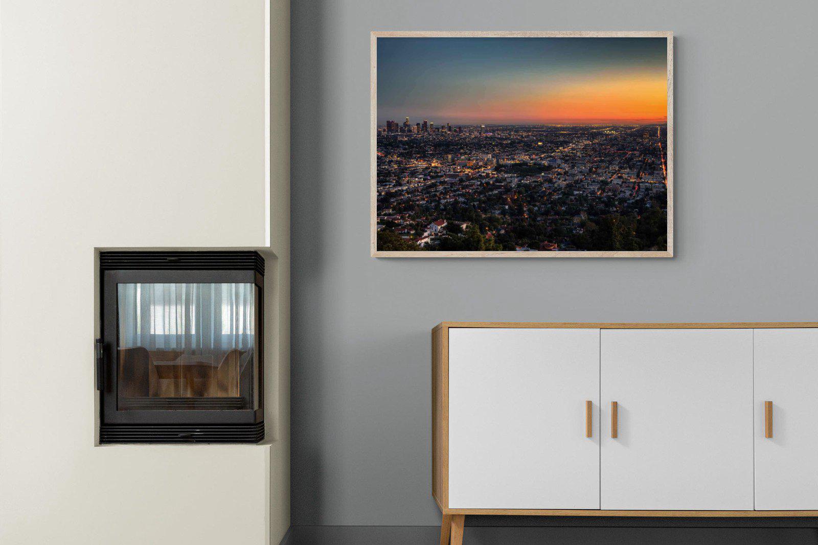 LA Sunset-Wall_Art-100 x 75cm-Mounted Canvas-Wood-Pixalot