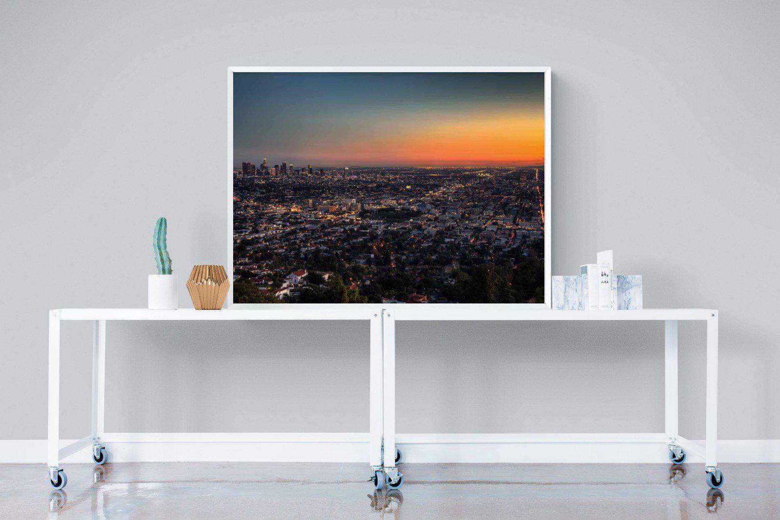 LA Sunset-Wall_Art-120 x 90cm-Mounted Canvas-White-Pixalot