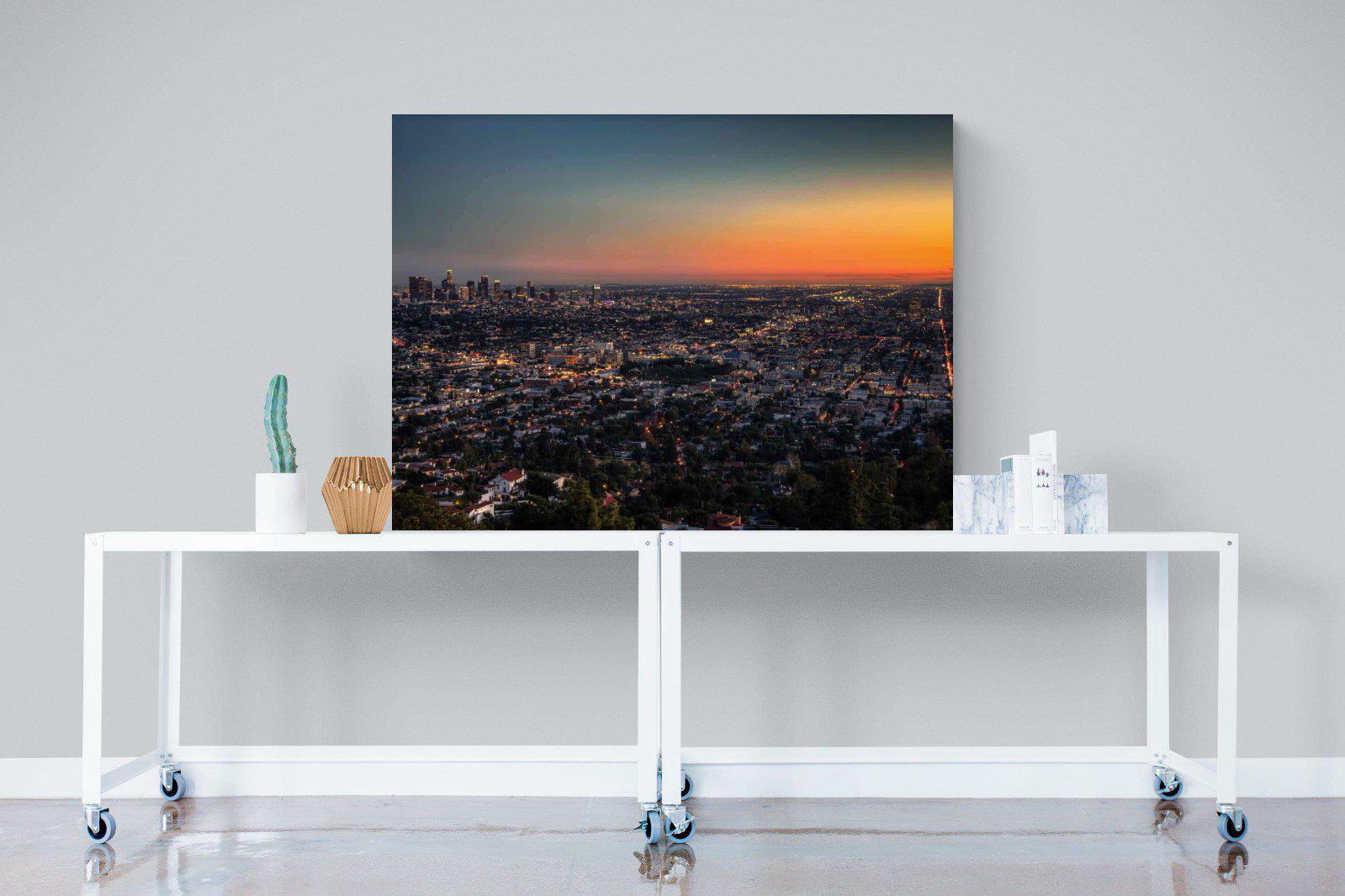 LA Sunset-Wall_Art-120 x 90cm-Mounted Canvas-No Frame-Pixalot