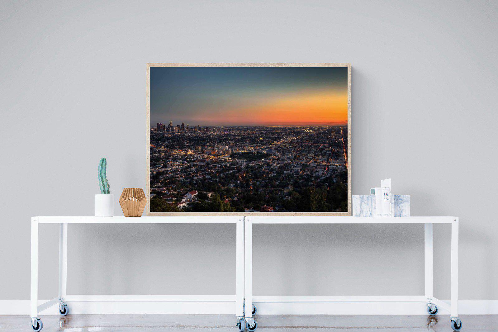 LA Sunset-Wall_Art-120 x 90cm-Mounted Canvas-Wood-Pixalot