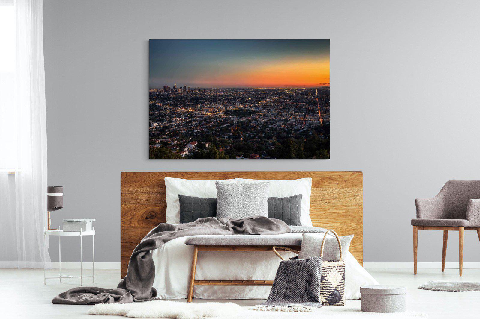 LA Sunset-Wall_Art-150 x 100cm-Mounted Canvas-No Frame-Pixalot