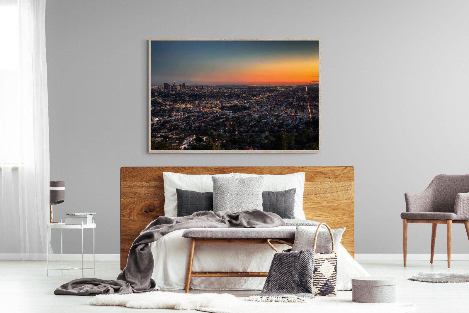 LA Sunset-Wall_Art-150 x 100cm-Mounted Canvas-Wood-Pixalot