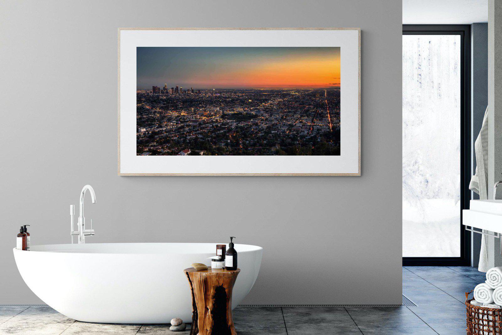 LA Sunset-Wall_Art-180 x 110cm-Framed Print-Wood-Pixalot