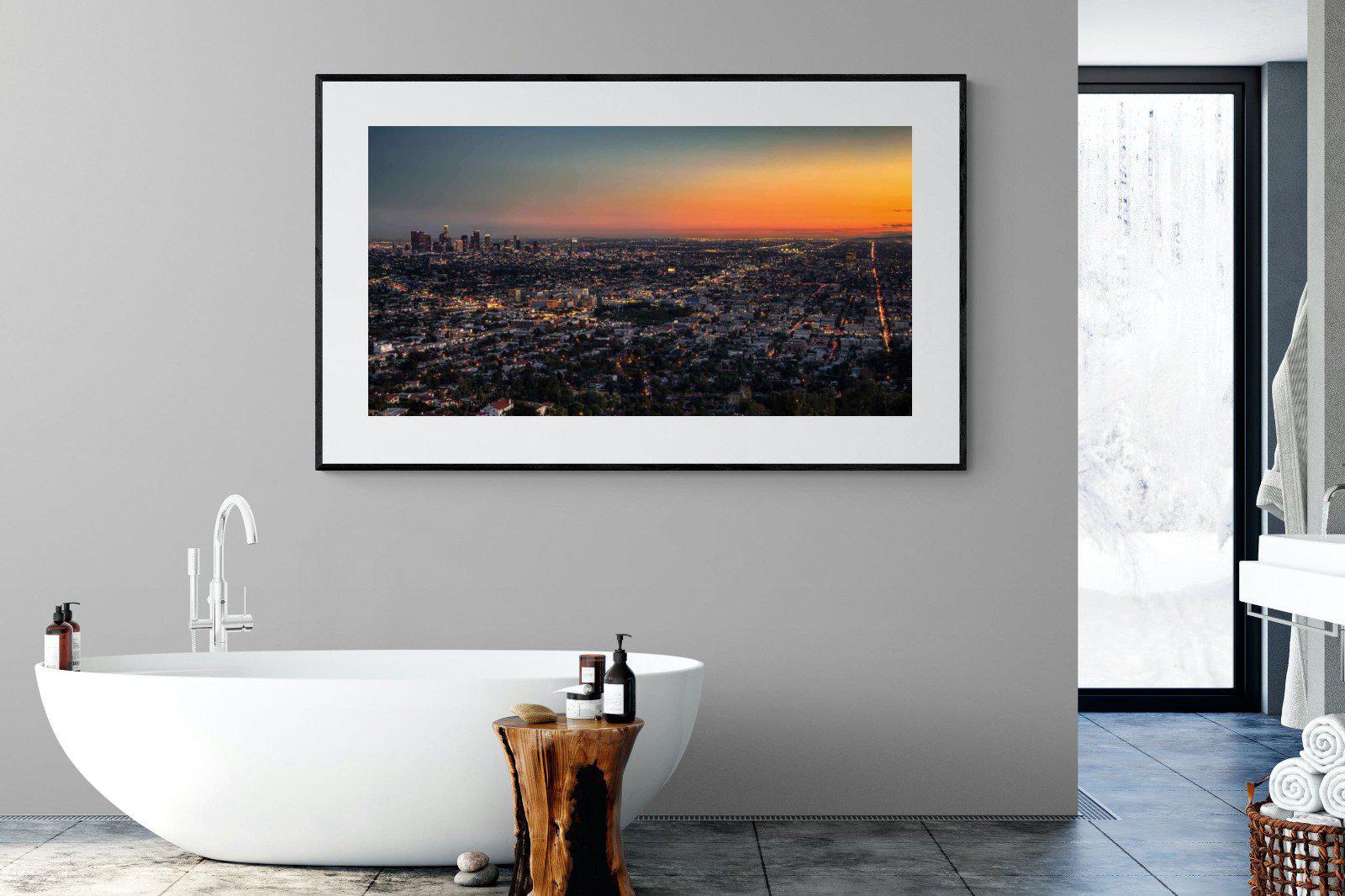 LA Sunset-Wall_Art-180 x 110cm-Framed Print-Black-Pixalot