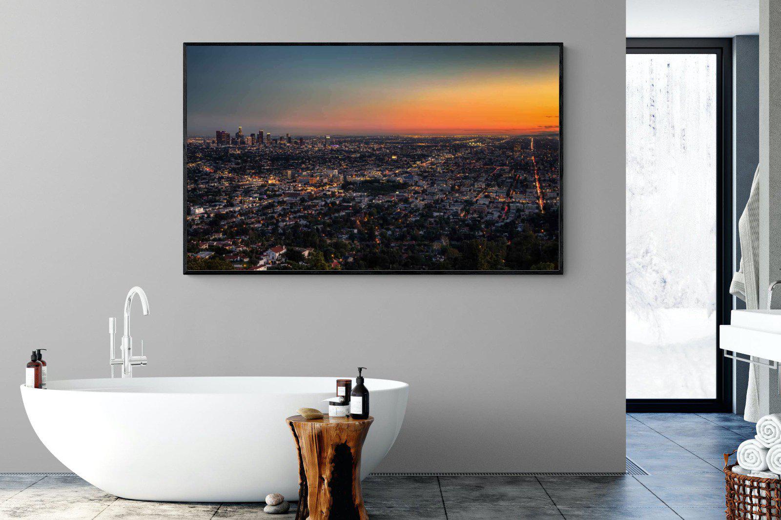 LA Sunset-Wall_Art-180 x 110cm-Mounted Canvas-Black-Pixalot