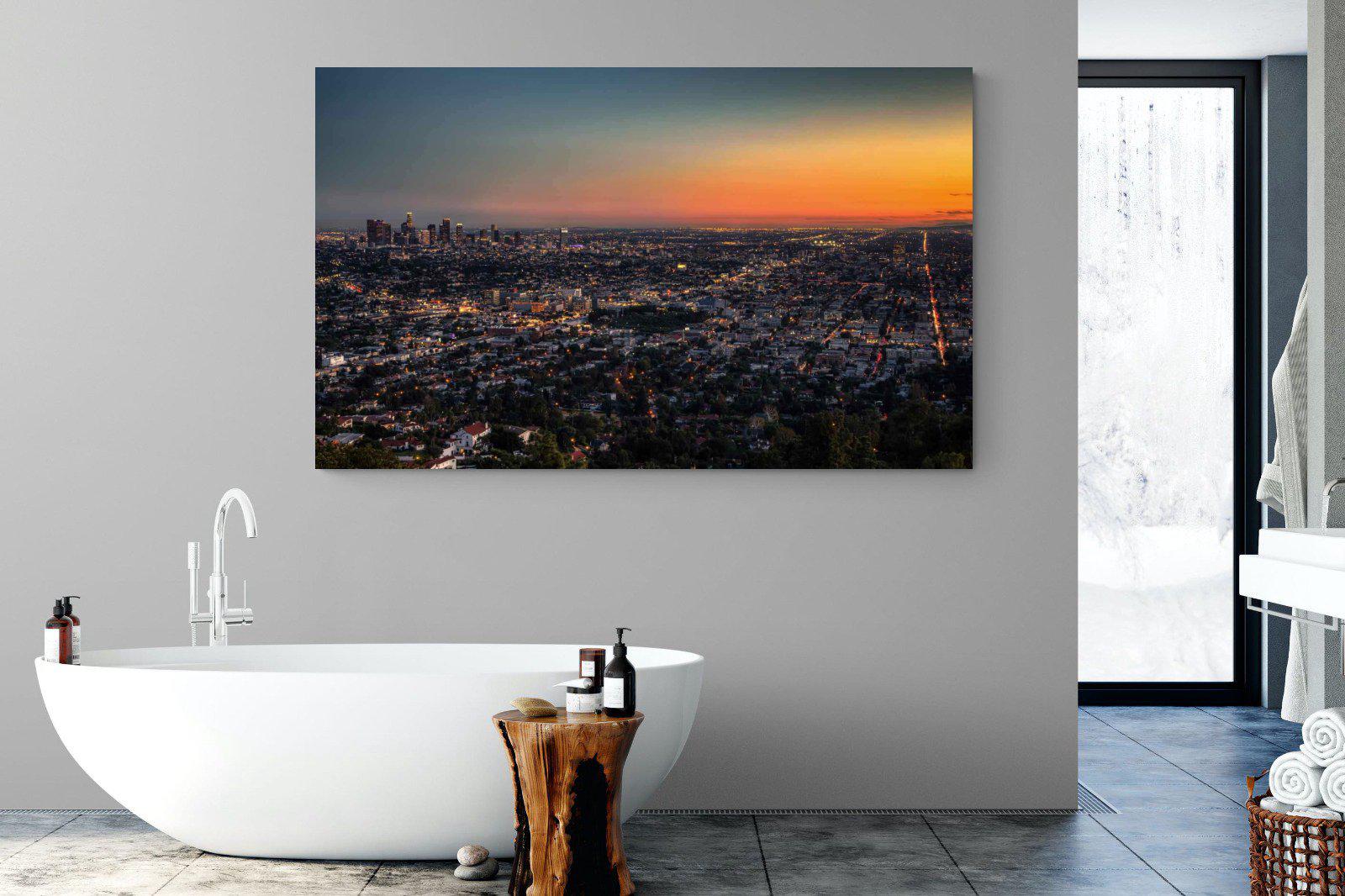LA Sunset-Wall_Art-180 x 110cm-Mounted Canvas-No Frame-Pixalot