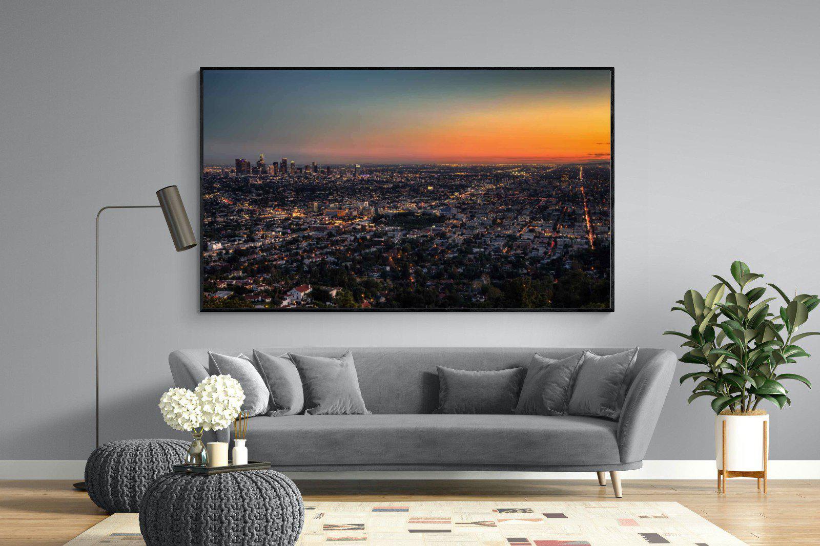 LA Sunset-Wall_Art-220 x 130cm-Mounted Canvas-Black-Pixalot