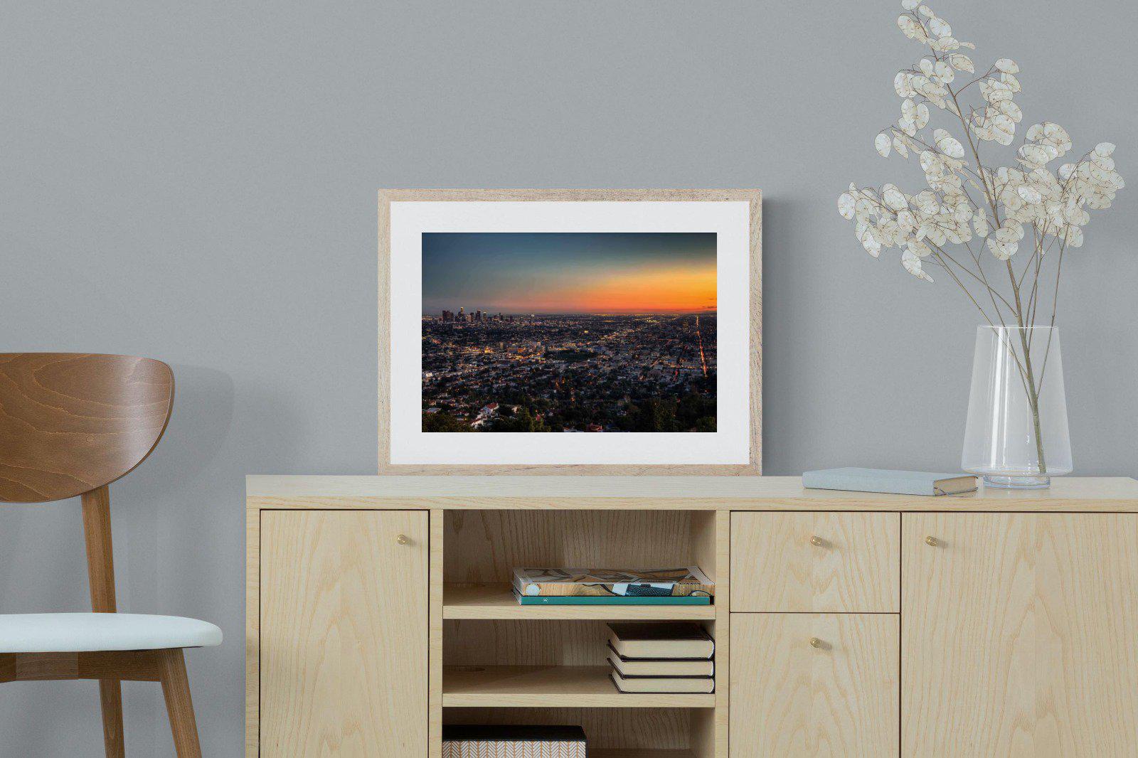 LA Sunset-Wall_Art-60 x 45cm-Framed Print-Wood-Pixalot