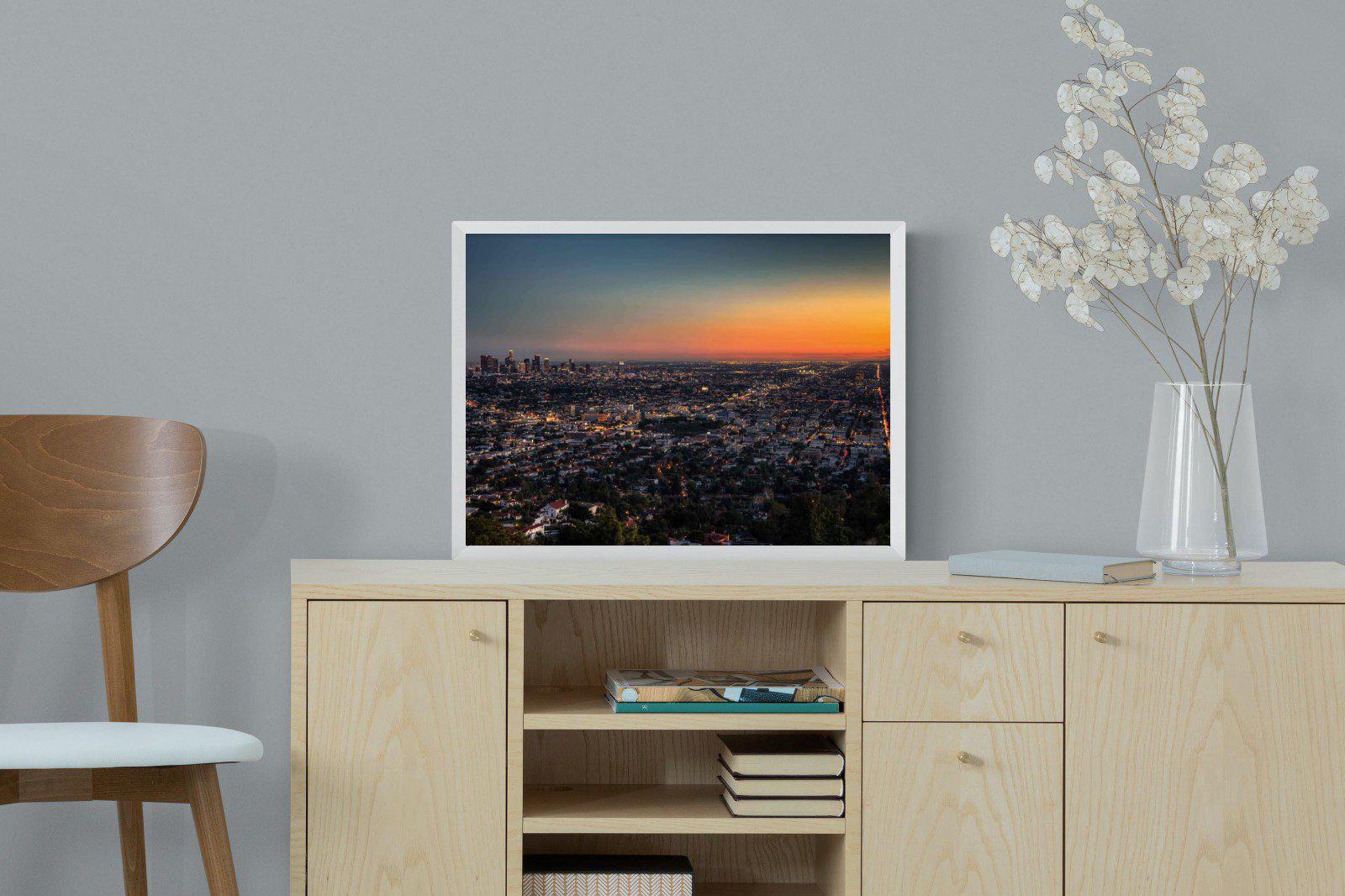 LA Sunset-Wall_Art-60 x 45cm-Mounted Canvas-White-Pixalot