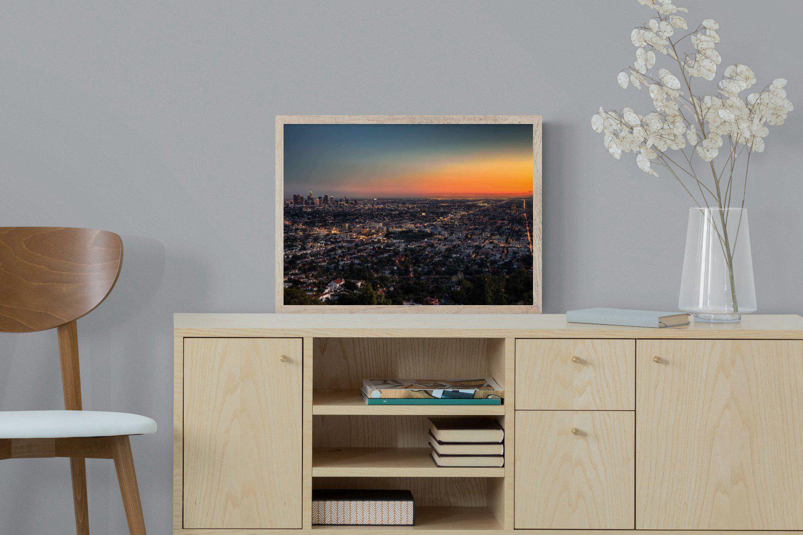 LA Sunset-Wall_Art-60 x 45cm-Mounted Canvas-Wood-Pixalot