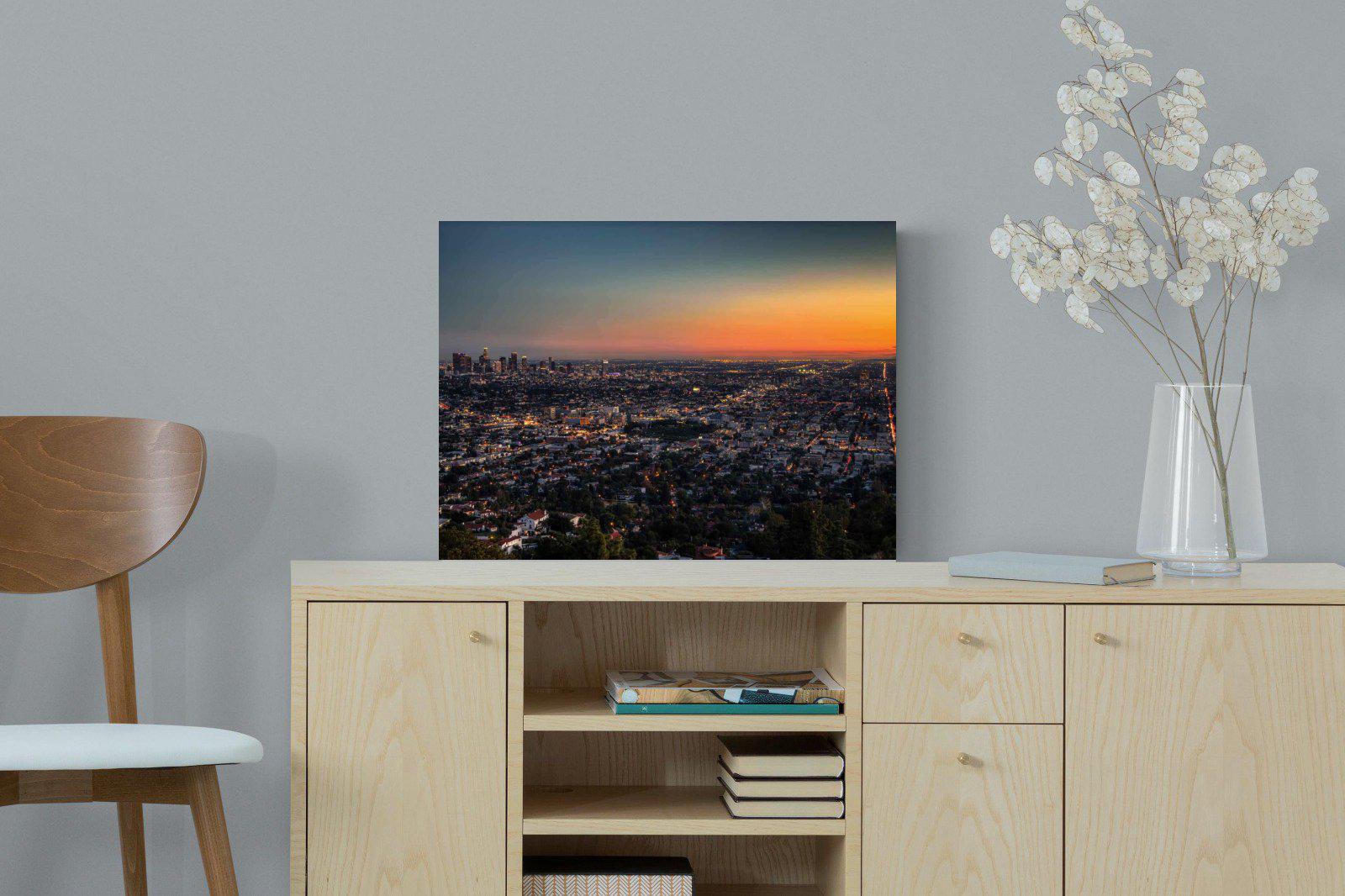 LA Sunset-Wall_Art-60 x 45cm-Mounted Canvas-No Frame-Pixalot
