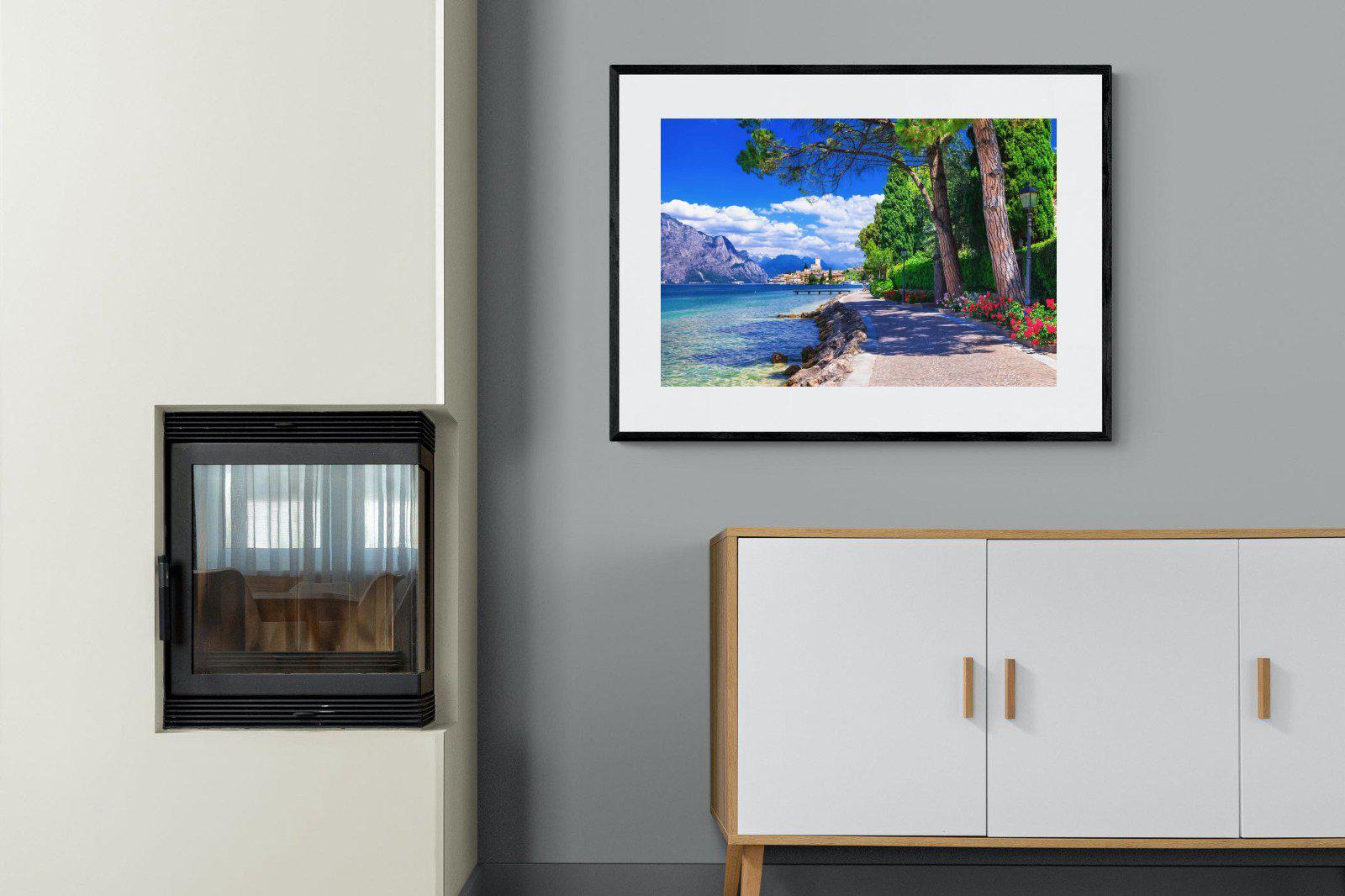 Lago di Garda-Wall_Art-100 x 75cm-Framed Print-Black-Pixalot