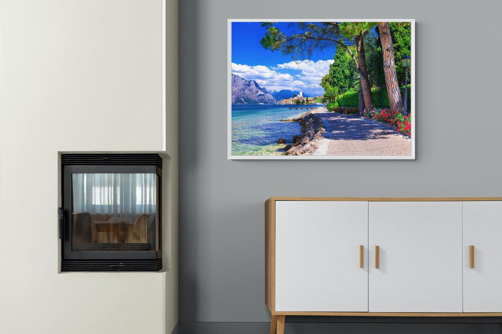 Lago di Garda-Wall_Art-100 x 75cm-Mounted Canvas-White-Pixalot