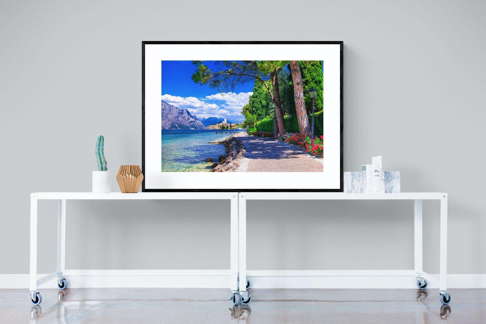 Lago di Garda-Wall_Art-120 x 90cm-Framed Print-Black-Pixalot