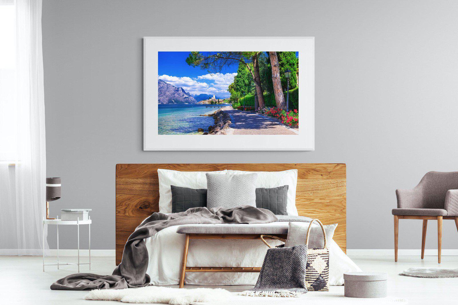 Lago di Garda-Wall_Art-150 x 100cm-Framed Print-White-Pixalot