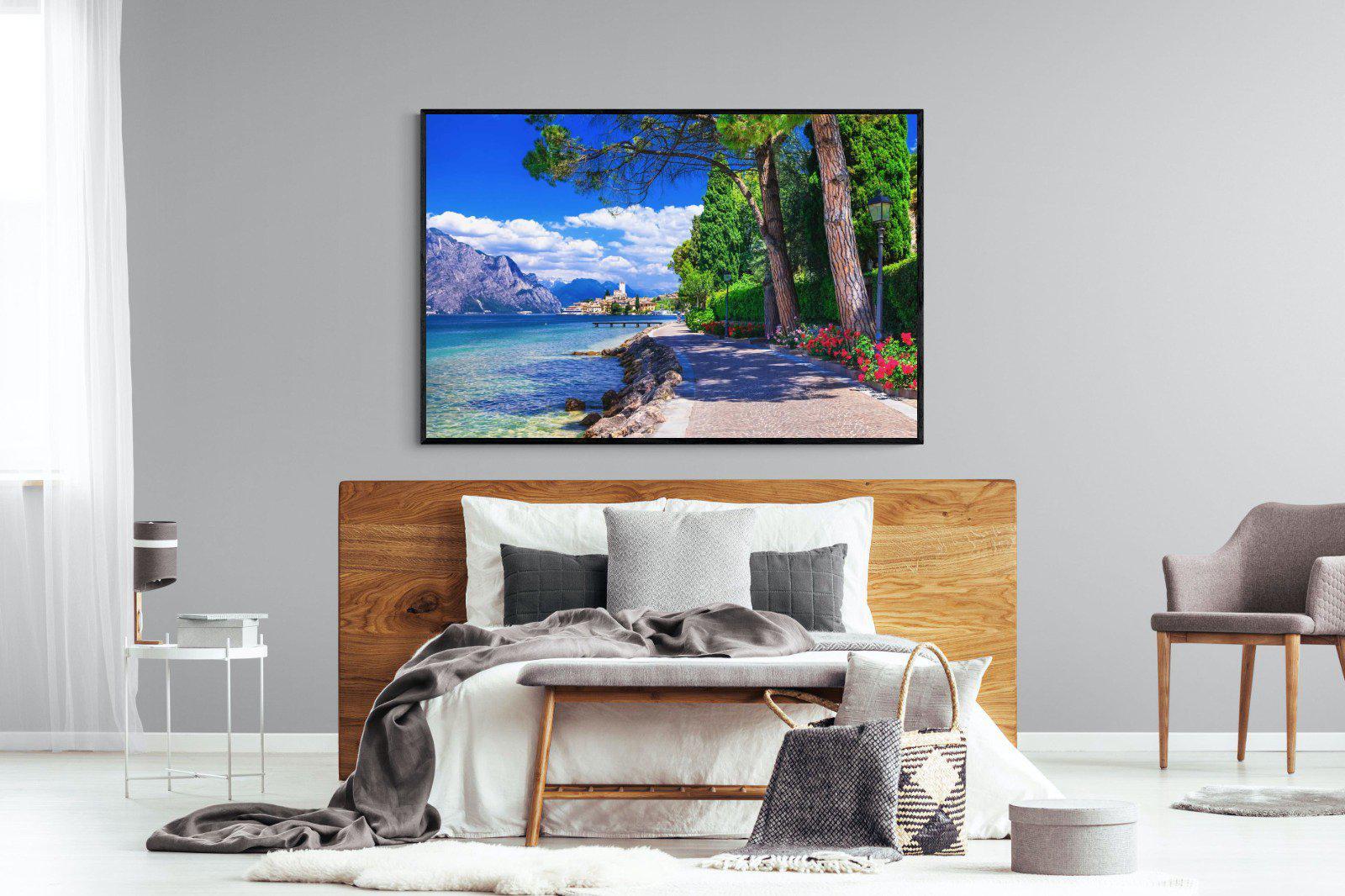 Lago di Garda-Wall_Art-150 x 100cm-Mounted Canvas-Black-Pixalot