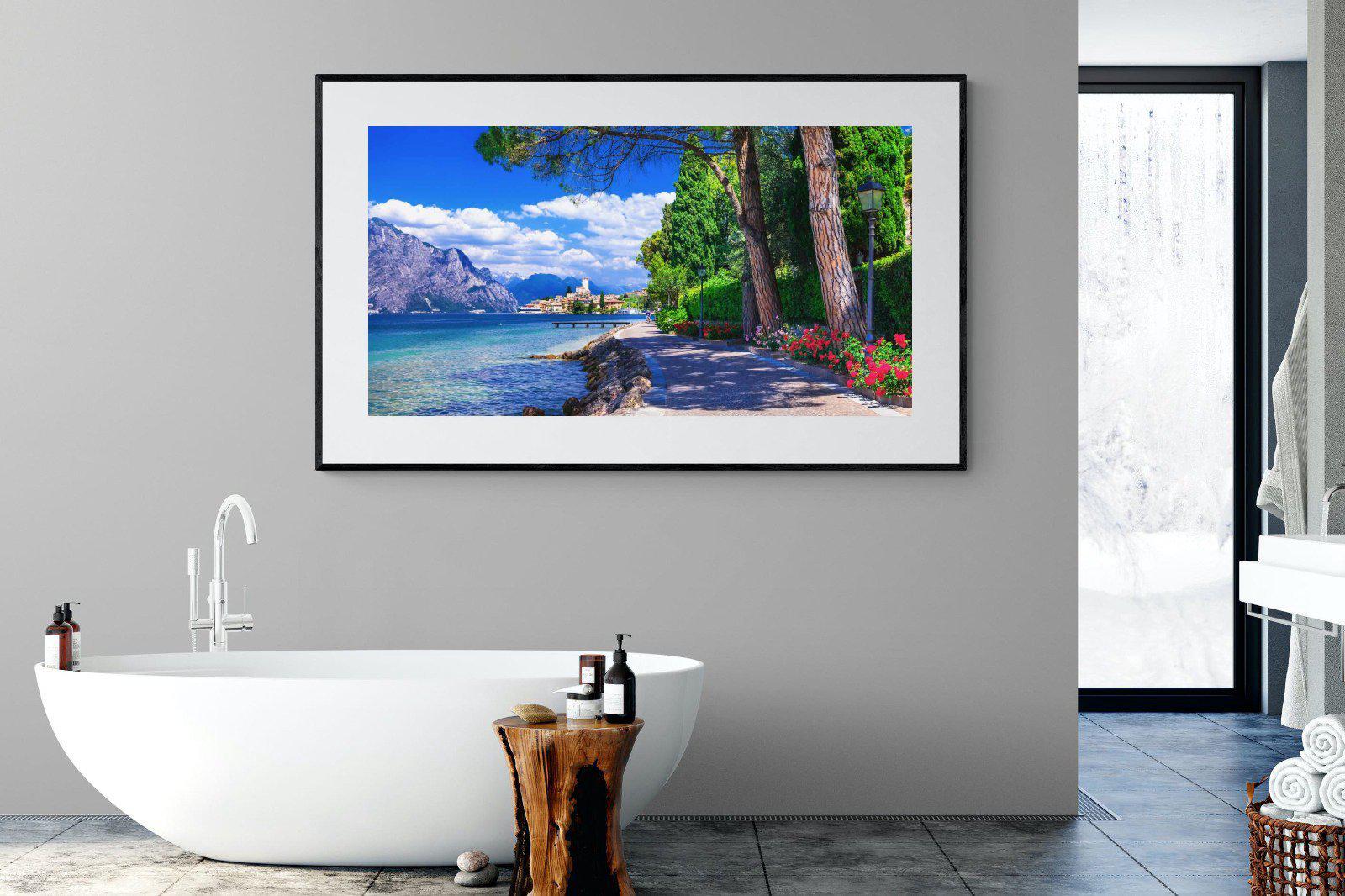 Lago di Garda-Wall_Art-180 x 110cm-Framed Print-Black-Pixalot