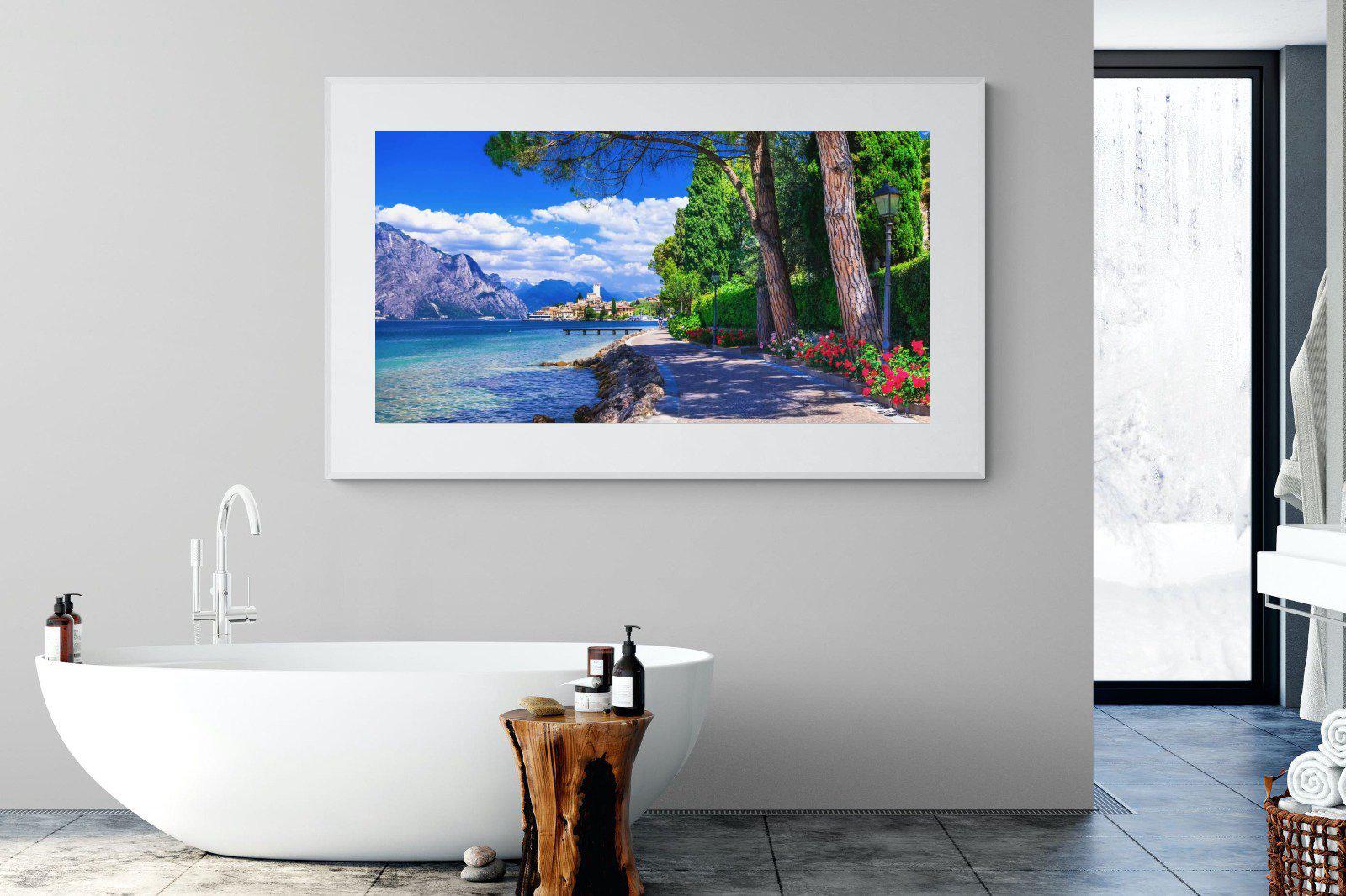 Lago di Garda-Wall_Art-180 x 110cm-Framed Print-White-Pixalot
