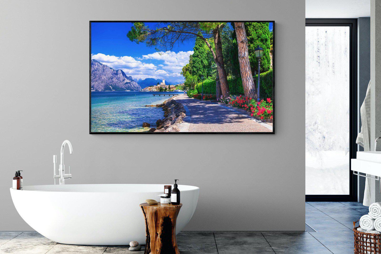 Lago di Garda-Wall_Art-180 x 110cm-Mounted Canvas-Black-Pixalot