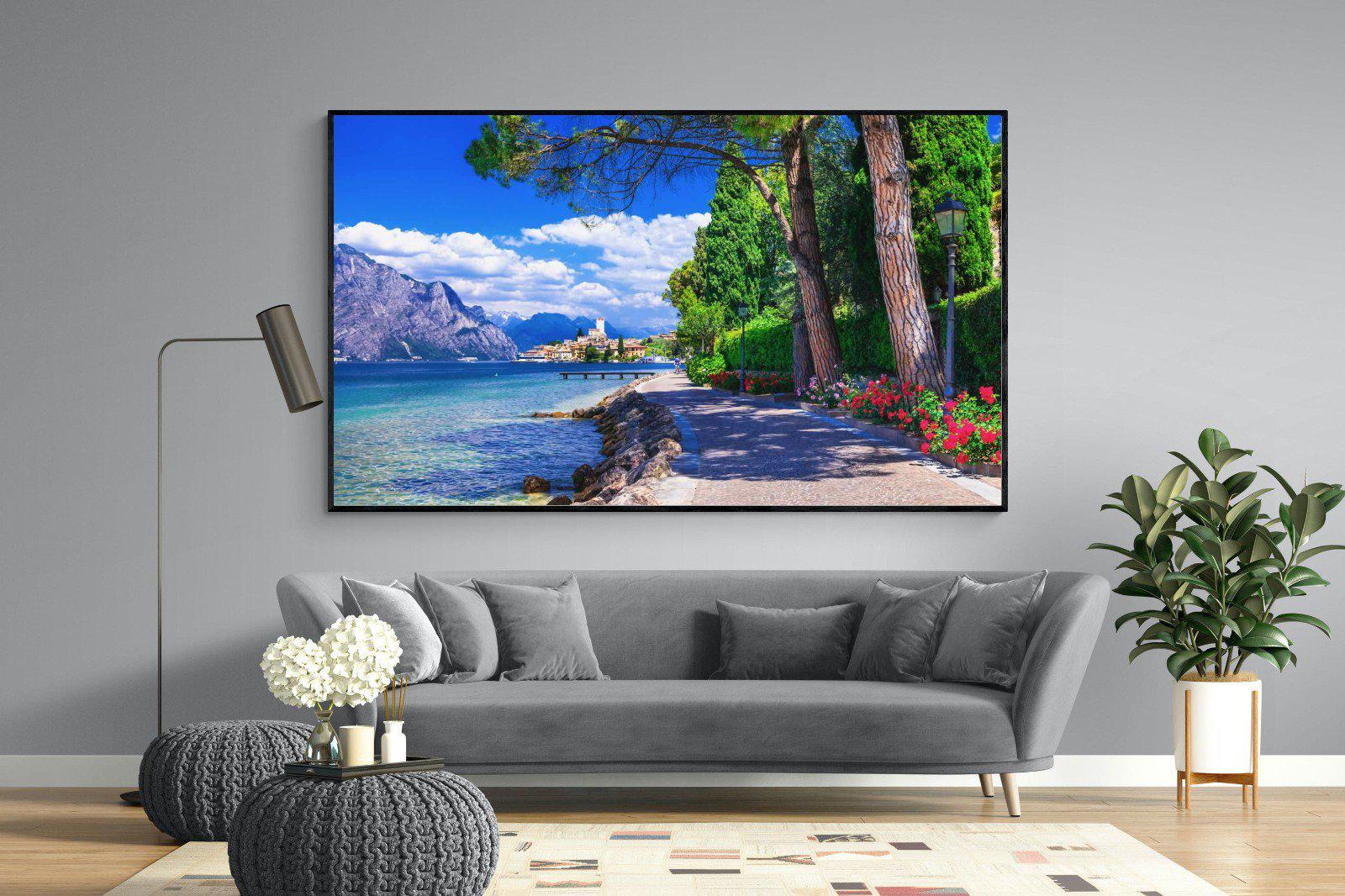 Lago di Garda-Wall_Art-220 x 130cm-Mounted Canvas-Black-Pixalot
