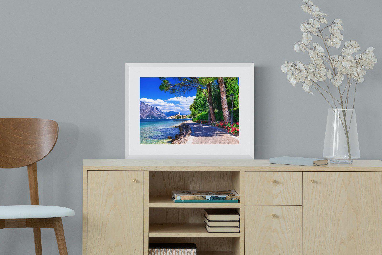 Lago di Garda-Wall_Art-60 x 45cm-Framed Print-White-Pixalot
