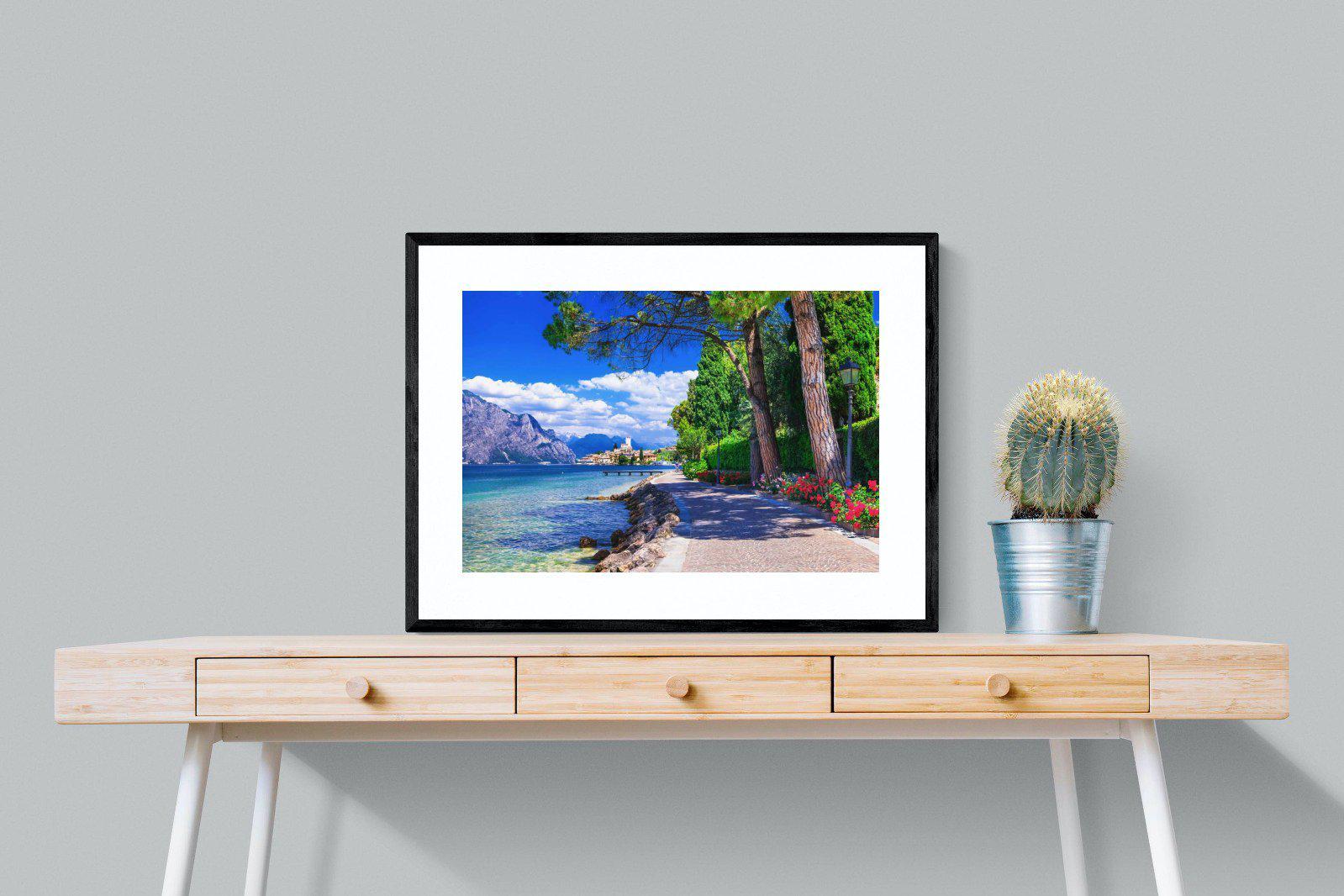 Lago di Garda-Wall_Art-80 x 60cm-Framed Print-Black-Pixalot