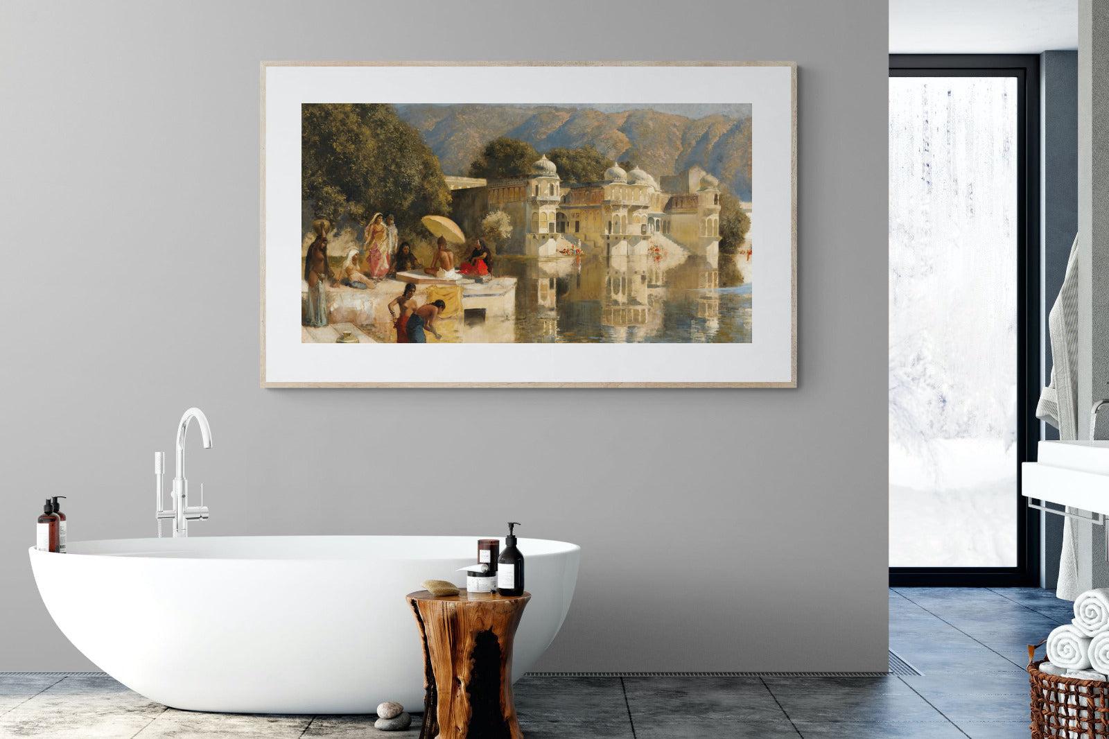 Lake at Oodeypore, India-Wall_Art-180 x 110cm-Framed Print-Wood-Pixalot