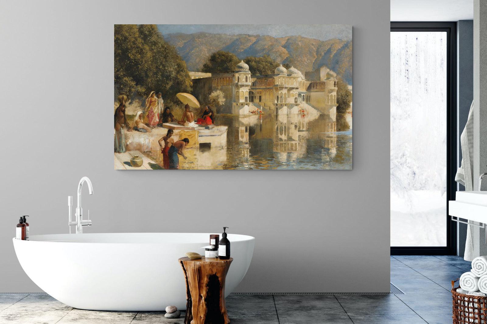 Lake at Oodeypore, India-Wall_Art-180 x 110cm-Mounted Canvas-No Frame-Pixalot