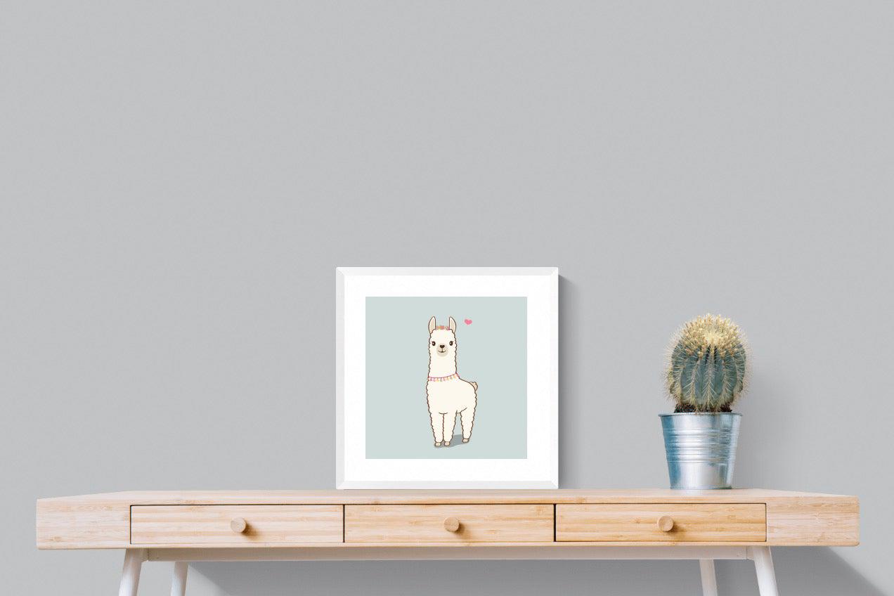 Lama-Wall_Art-50 x 50cm-Framed Print-White-Pixalot