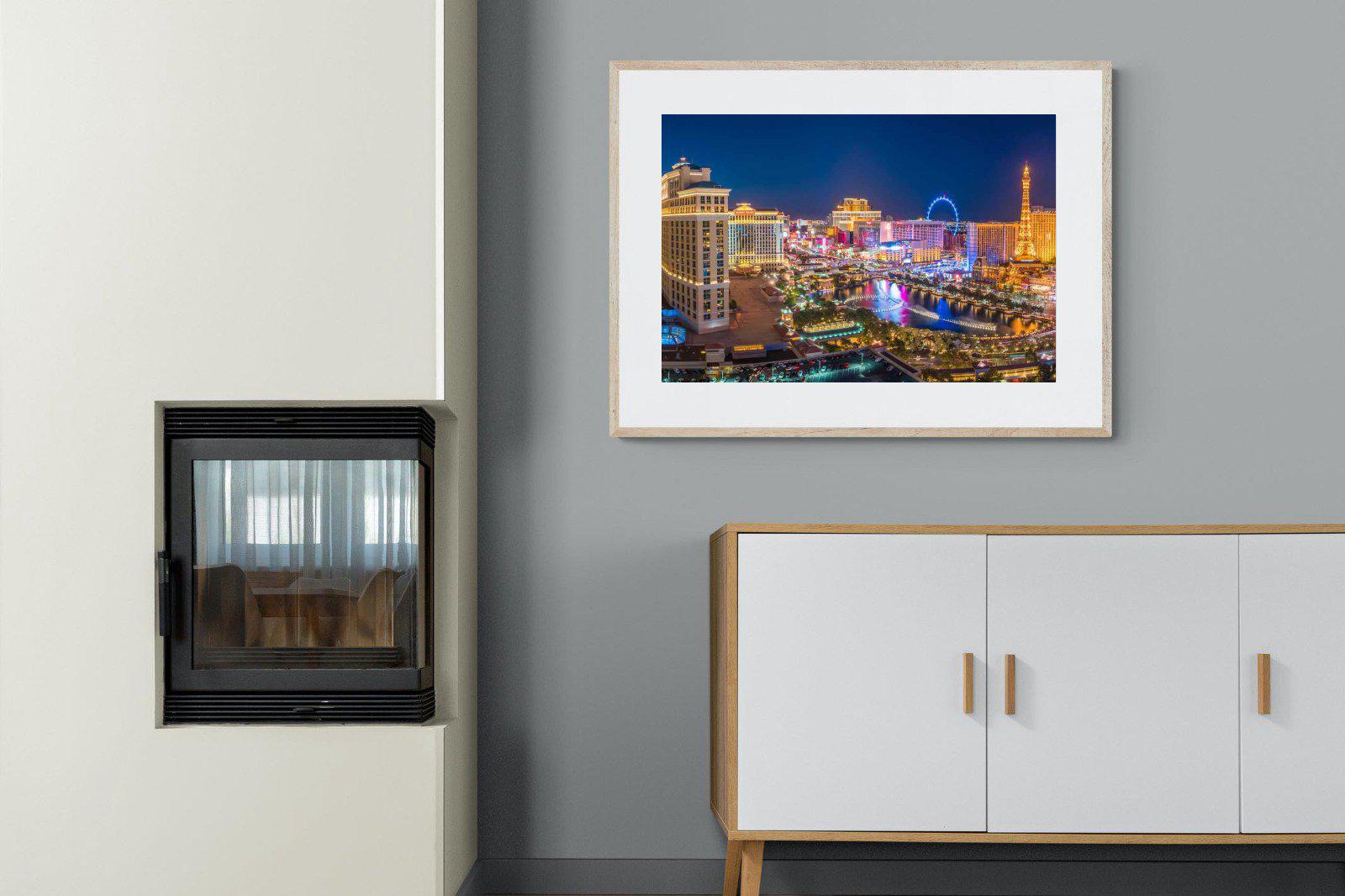 Las Vegas-Wall_Art-100 x 75cm-Framed Print-Wood-Pixalot